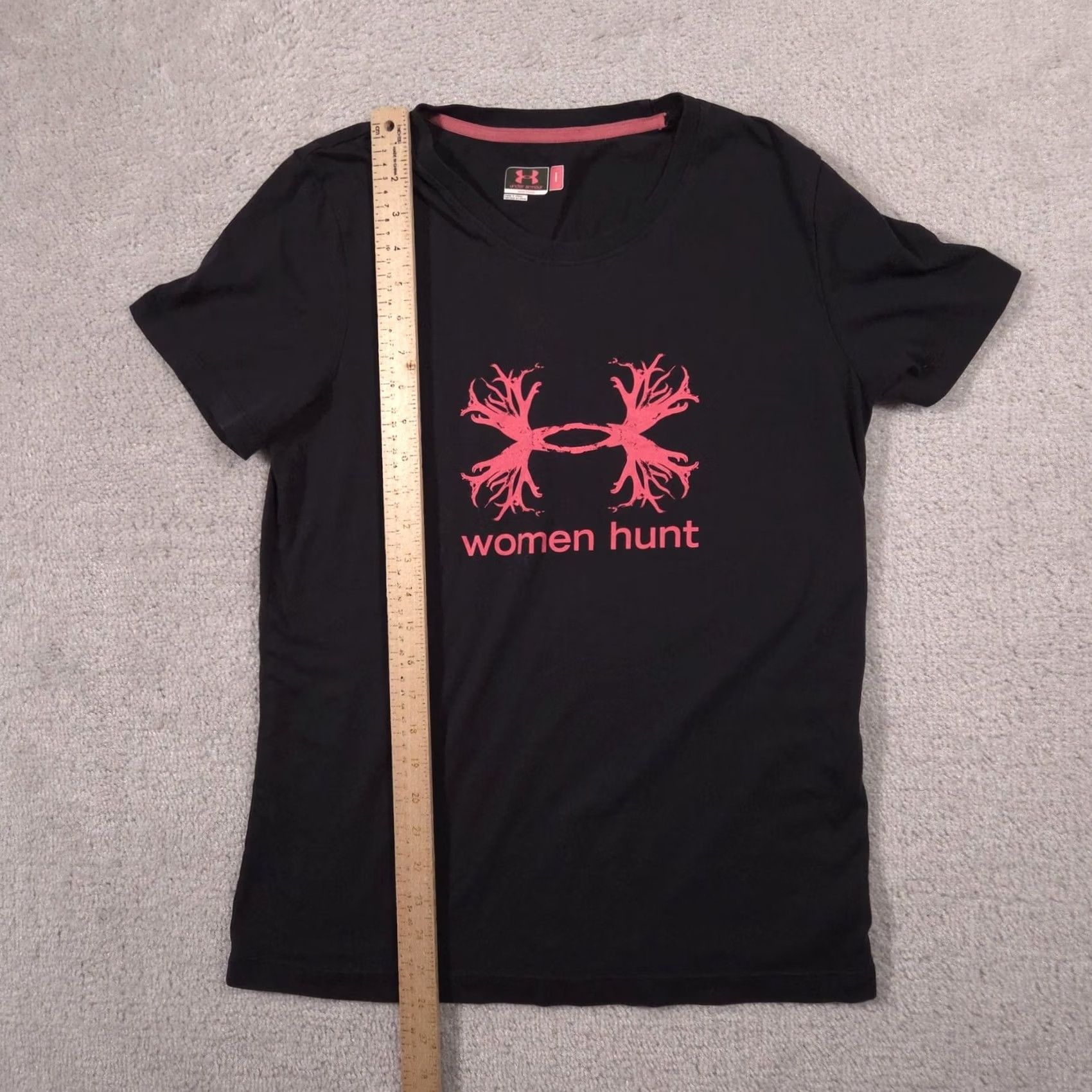 Under Armour Under Armour Shirt Womens Large Black Crew Neck Short Sleeve Women Hunt Deer Size L / US 10 / IT 46 - 6 Thumbnail