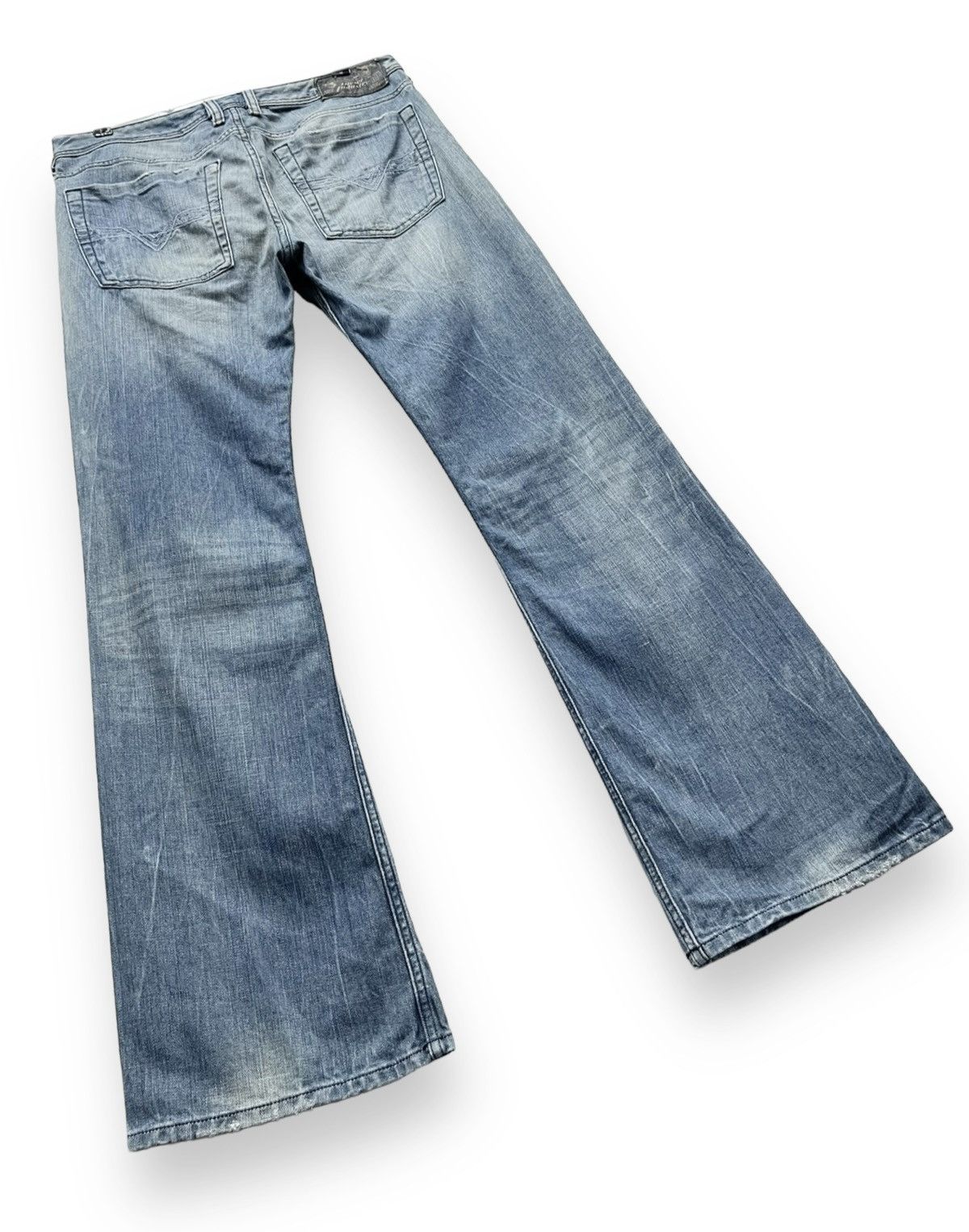 Diesel Vtg DIESEL ZATHAN Regular Bootcut Flare Mud Wash Blue 31x32 Size US 31 - 5 Thumbnail