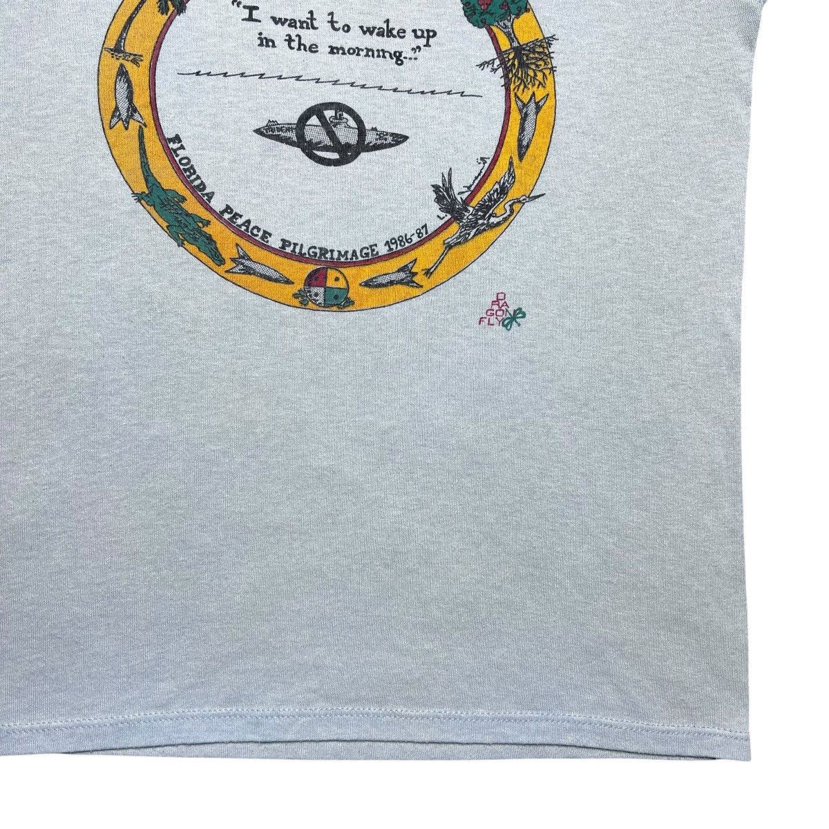 Vintage Vintage 1987 Florida Peace Pilgrimage No Nukes T-Shirt Size US M / EU 48-50 / 2 - 8 Thumbnail