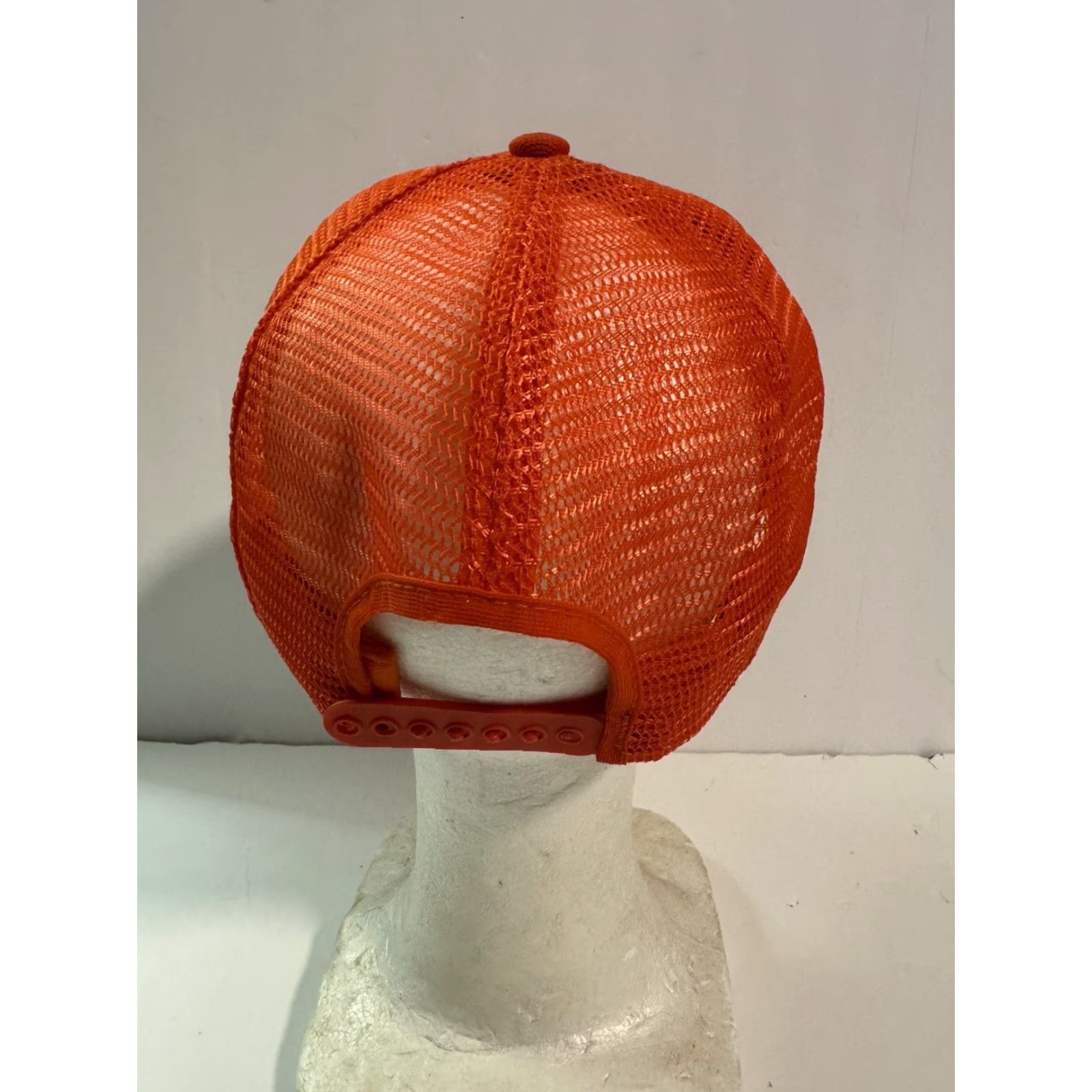 Vintage VINTAGE John Ascuaga's Nugget Sportsmens Club SnapBack Trucker Hat Made USA AdjustaBle Orange Mens 1980s 30th Anniversary New Old Stock Printed Logo Size ONE SIZE - 4 Thumbnail