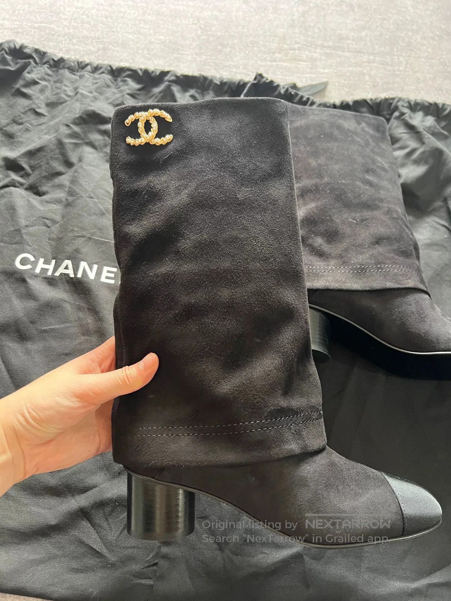 Chanel Chanel Velvet Suede Tall Boots Size 37. Size US 6 / IT 36 - 2 Thumbnail