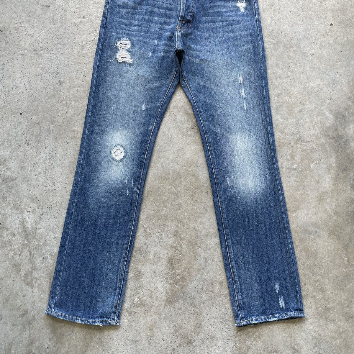 Abercrombie & Fitch W30 Vintage A&F Straight Slim Faded Distressed Jeans Pants Size US 30 / EU 46 - 4 Thumbnail