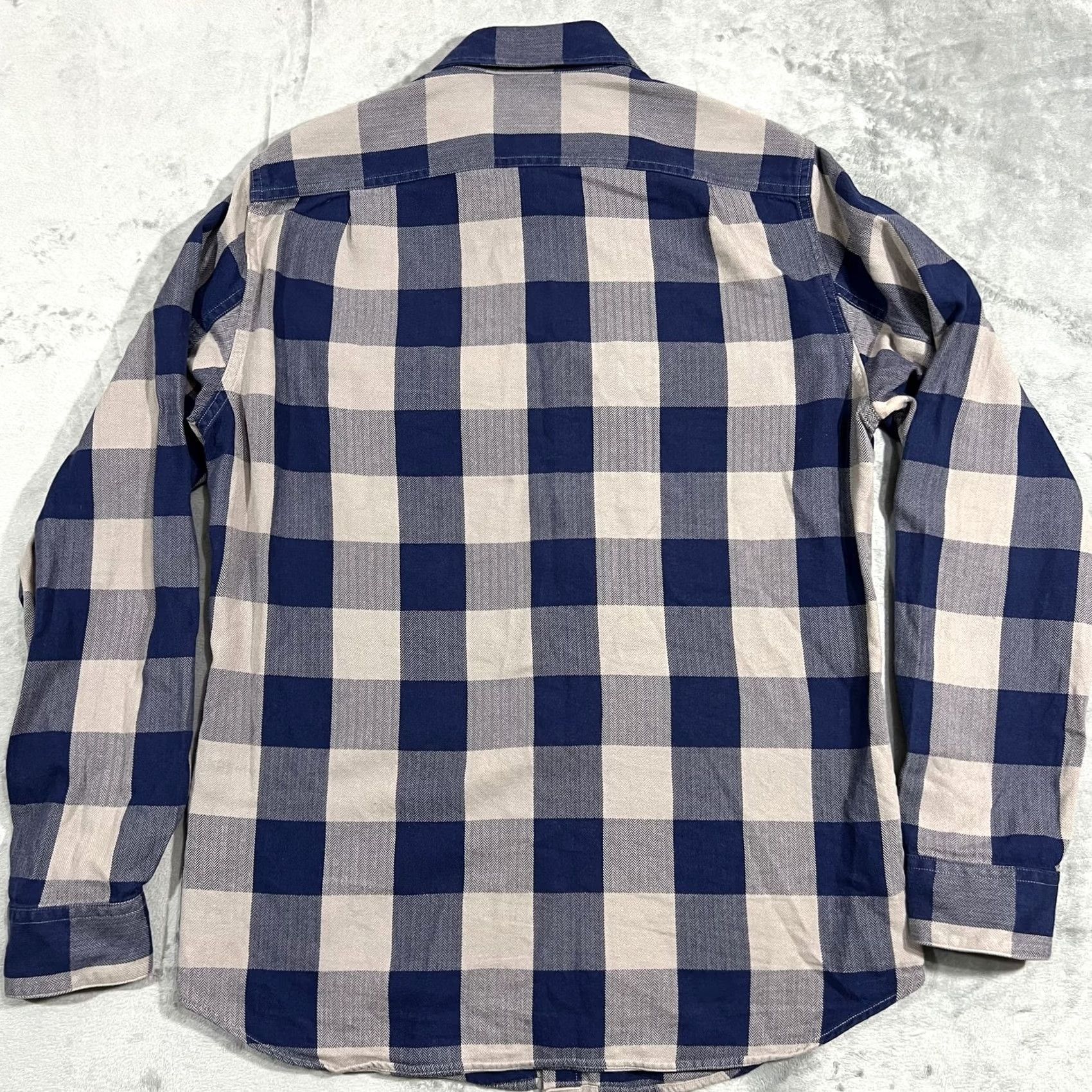 J.Crew J.Crew Men's S Blue Tan Buffalo Check Flannel Shirt Long Sleeve Button Up Size US S / EU 44-46 / 1 - 3 Thumbnail