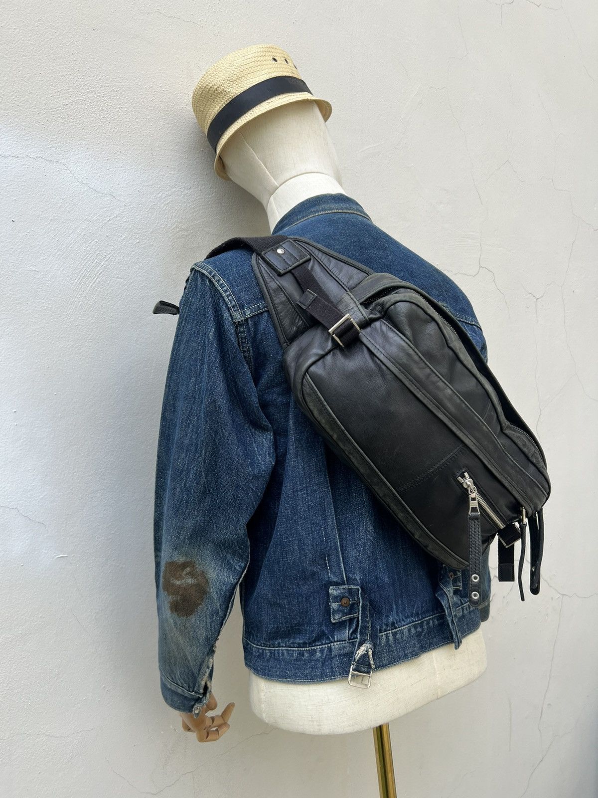 Leather Vintage Masterpiece Japan Patina Black Leather Bag Size ONE SIZE - 5 Thumbnail