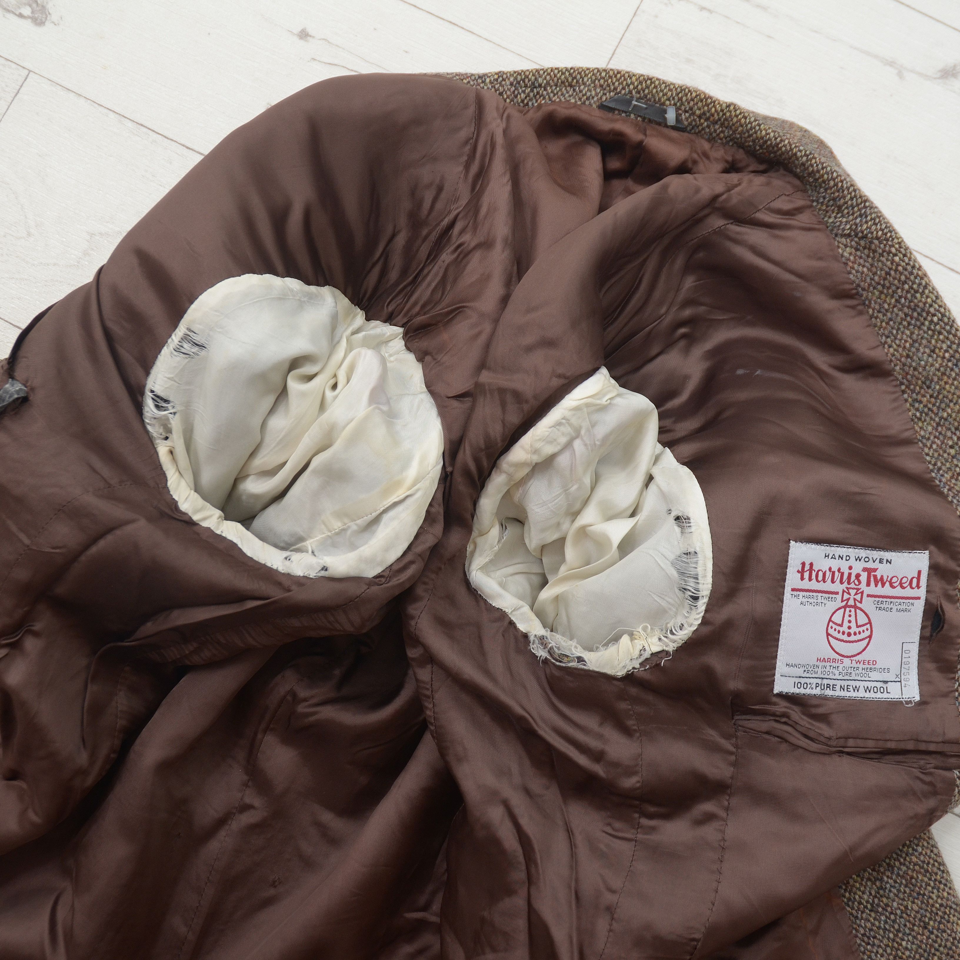 Harris Tweed × Vintage Vintage Harris Tweed Wool Blazer Jacket Sport Coat Brown Size 50R - 10 Thumbnail