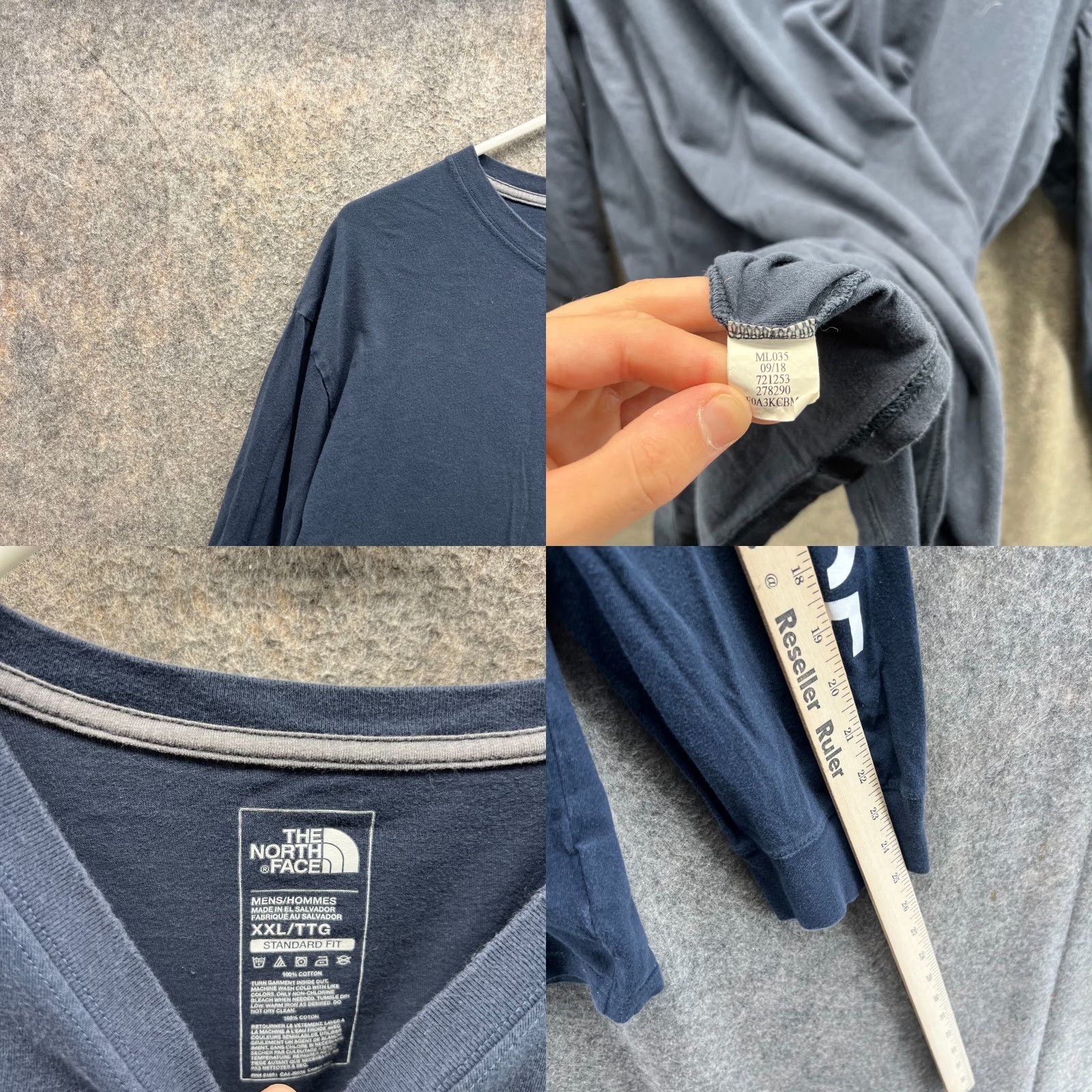 The North Face The North Face Shirt Men 2XL Blue Crew Neck Long Sleeve T-Shirt Logo Casual All Seasons Regular Fit Men Size US XXL / EU 58 / 5 - 8 Thumbnail