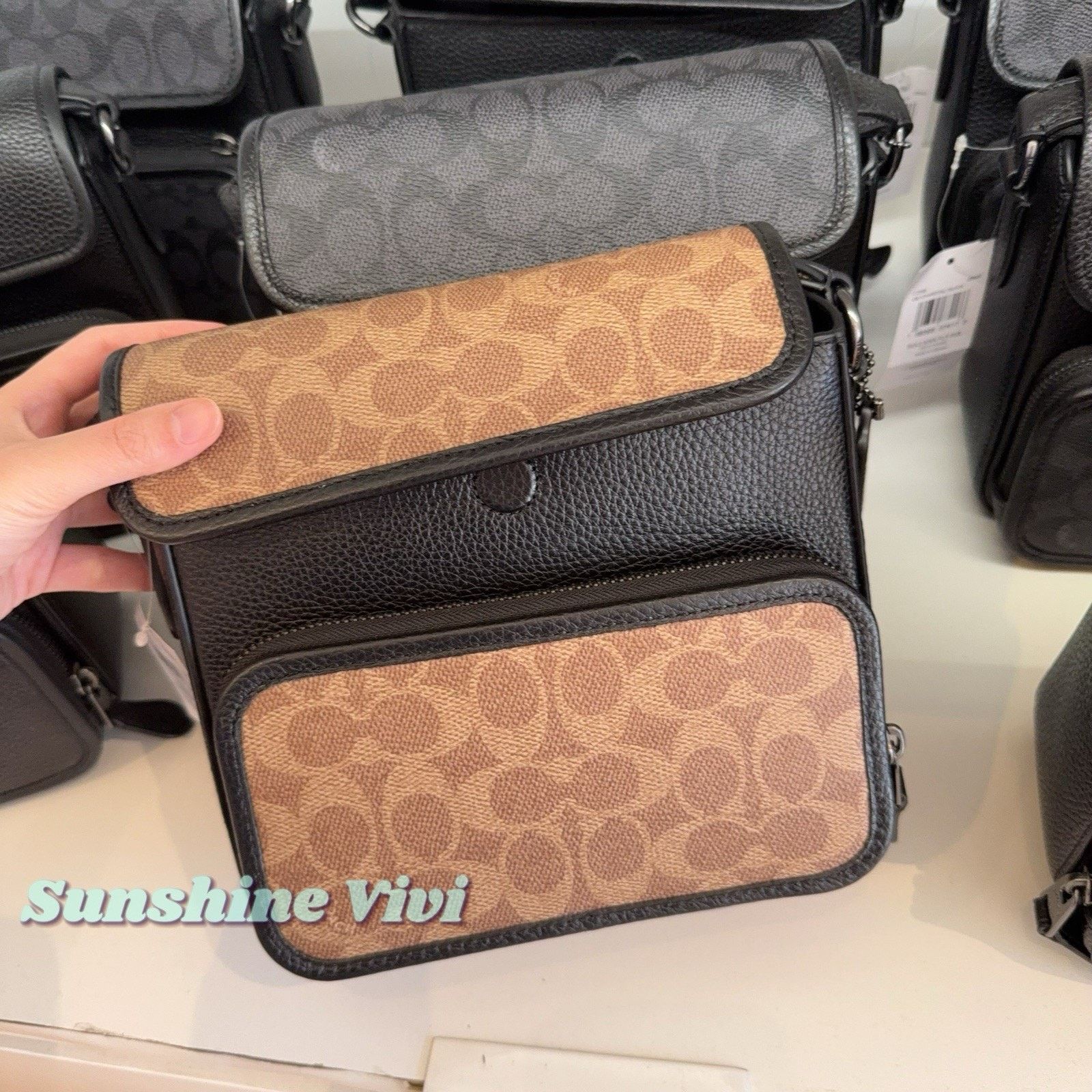 Coach NWT Coach CZ396 Sullivan Flap Crossbody Bag Tan/Black Size ONE SIZE - 4 Thumbnail