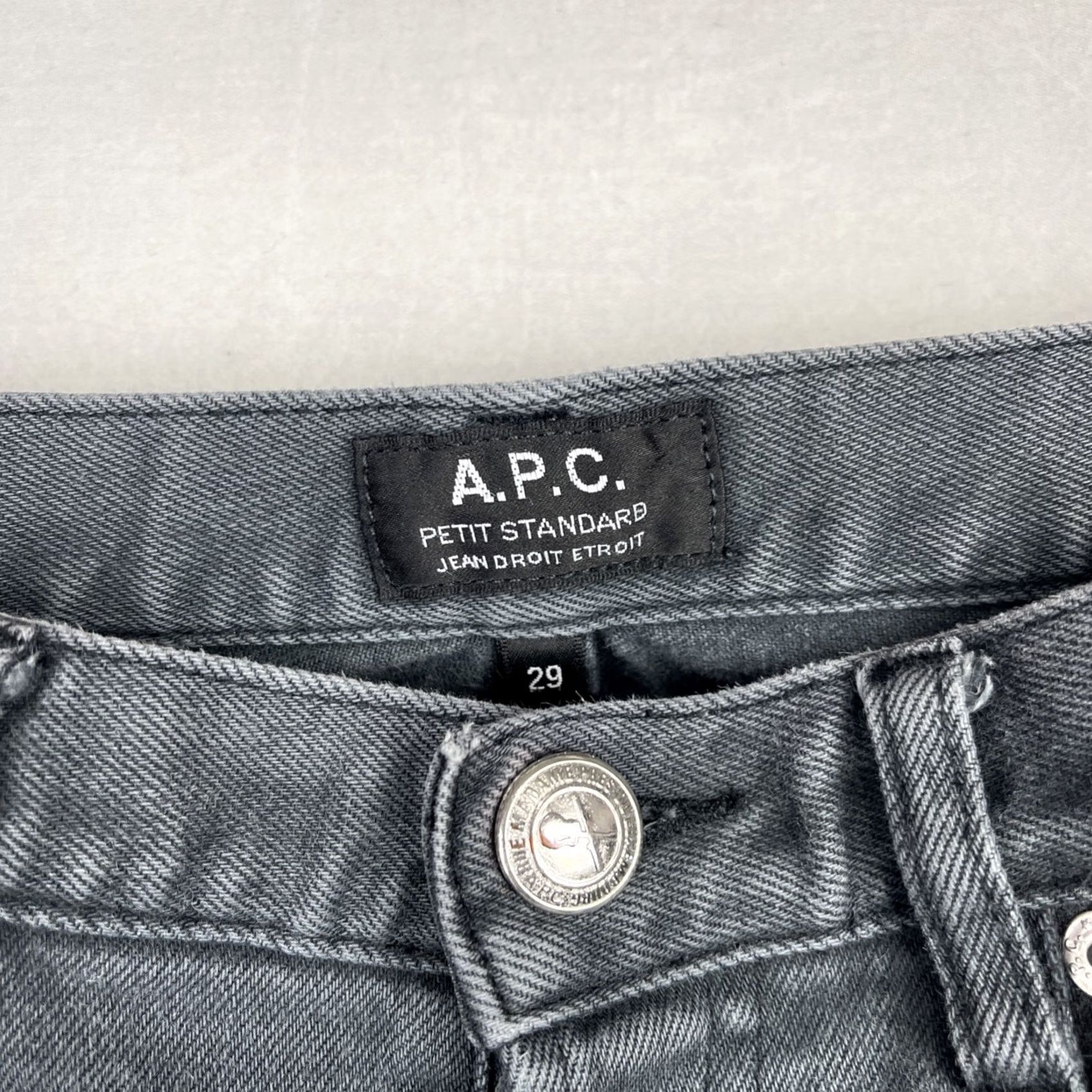 A.P.C. APC Jeans Mens 29x29 Black Petit Standard Button Fly Slim Droit Etroit Pants Size US 29 - 6 Thumbnail