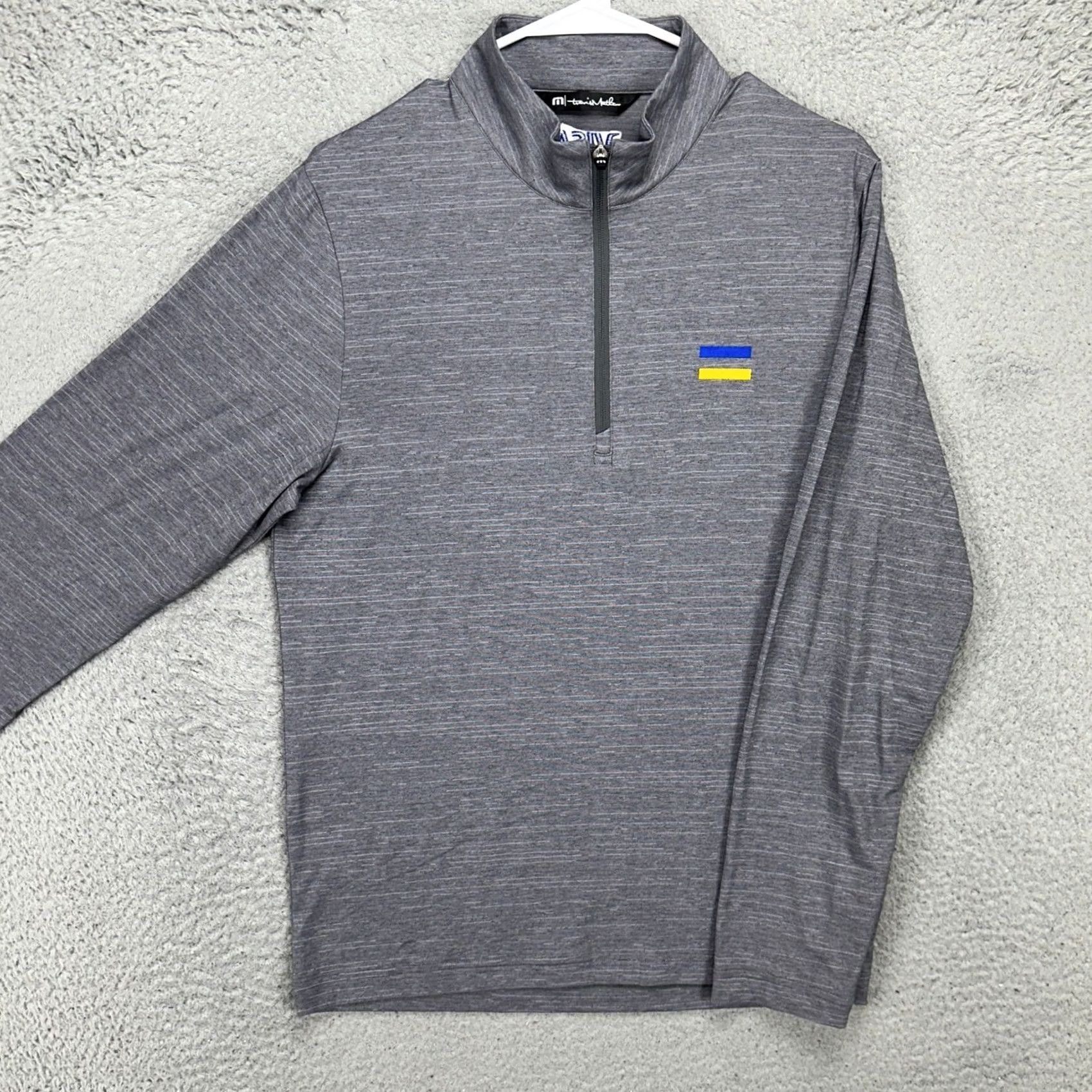 TravisMathew Travis Mathew Men Pullover Shirt Small Grey Heather Quarter Zip Stretch Athletic Size US S / EU 44-46 / 1 - 2 Thumbnail
