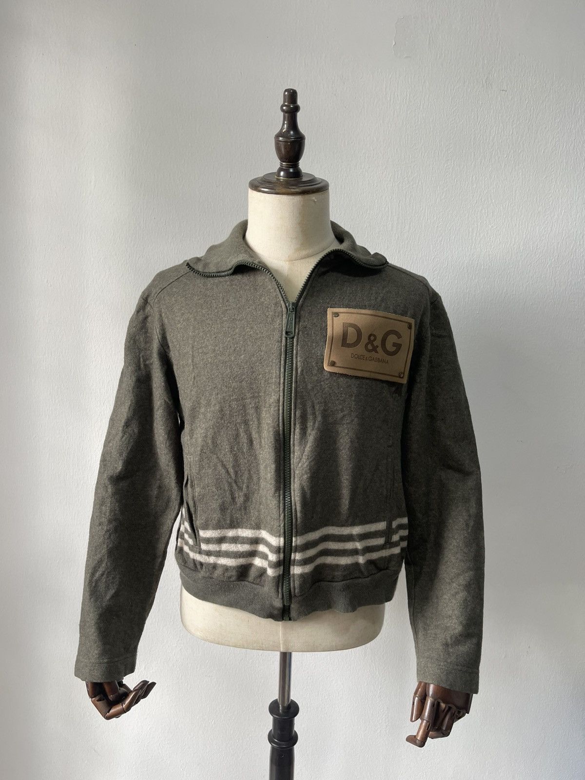 Dolce & Gabbana 90s Dolce & Gabbana Leather Patch Wool Jacket Size US M / EU 48-50 / 2 - 1 Thumbnail