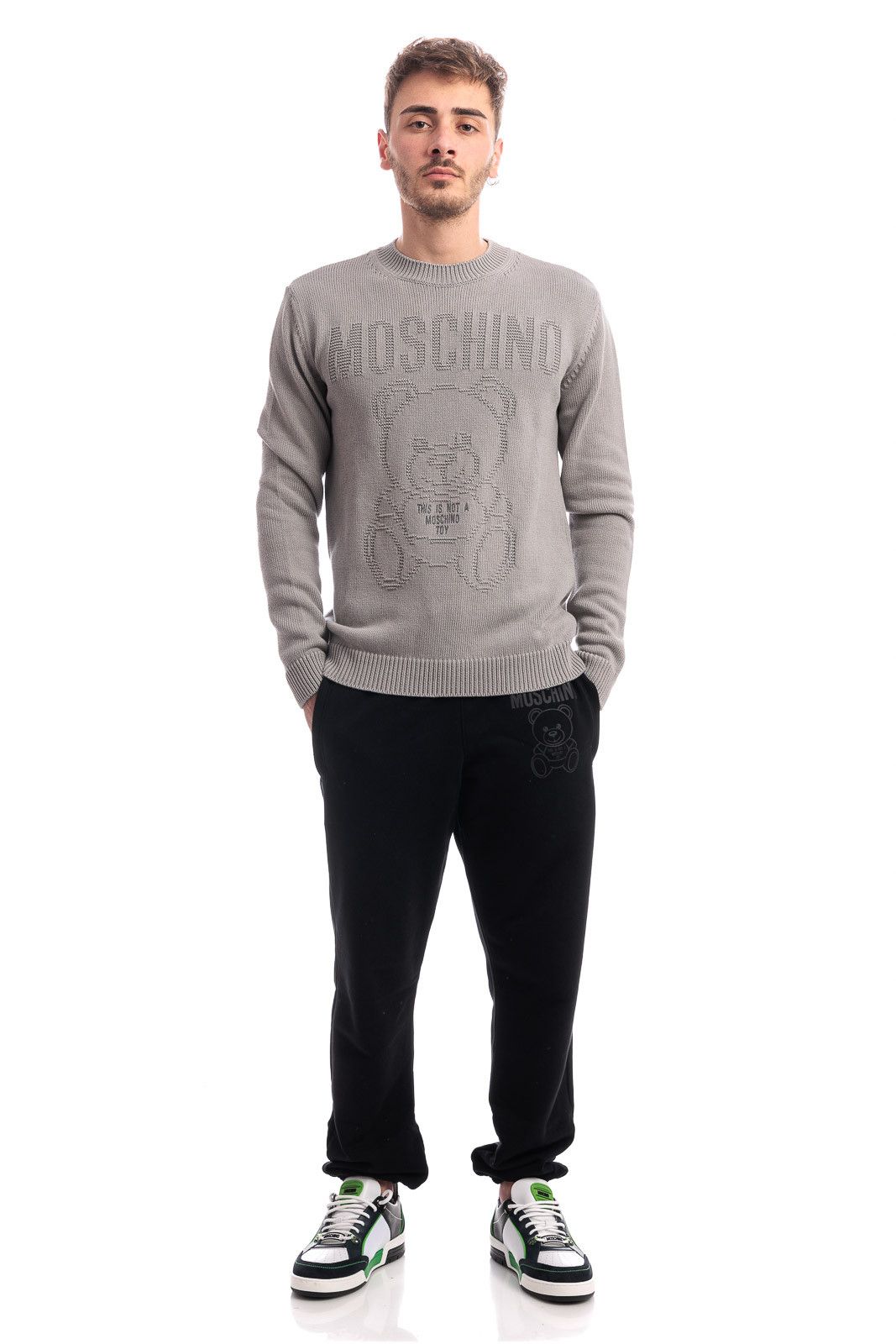 Moschino o1y0225 Logo Sweater in Grey Size US M / EU 48-50 / 2 - 6 Thumbnail