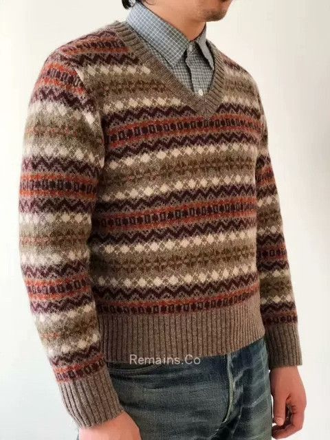 Vintage Fair Isle Vintage Shetland Wool Sweater Size US XS / EU 42 / 0 - 1 Thumbnail
