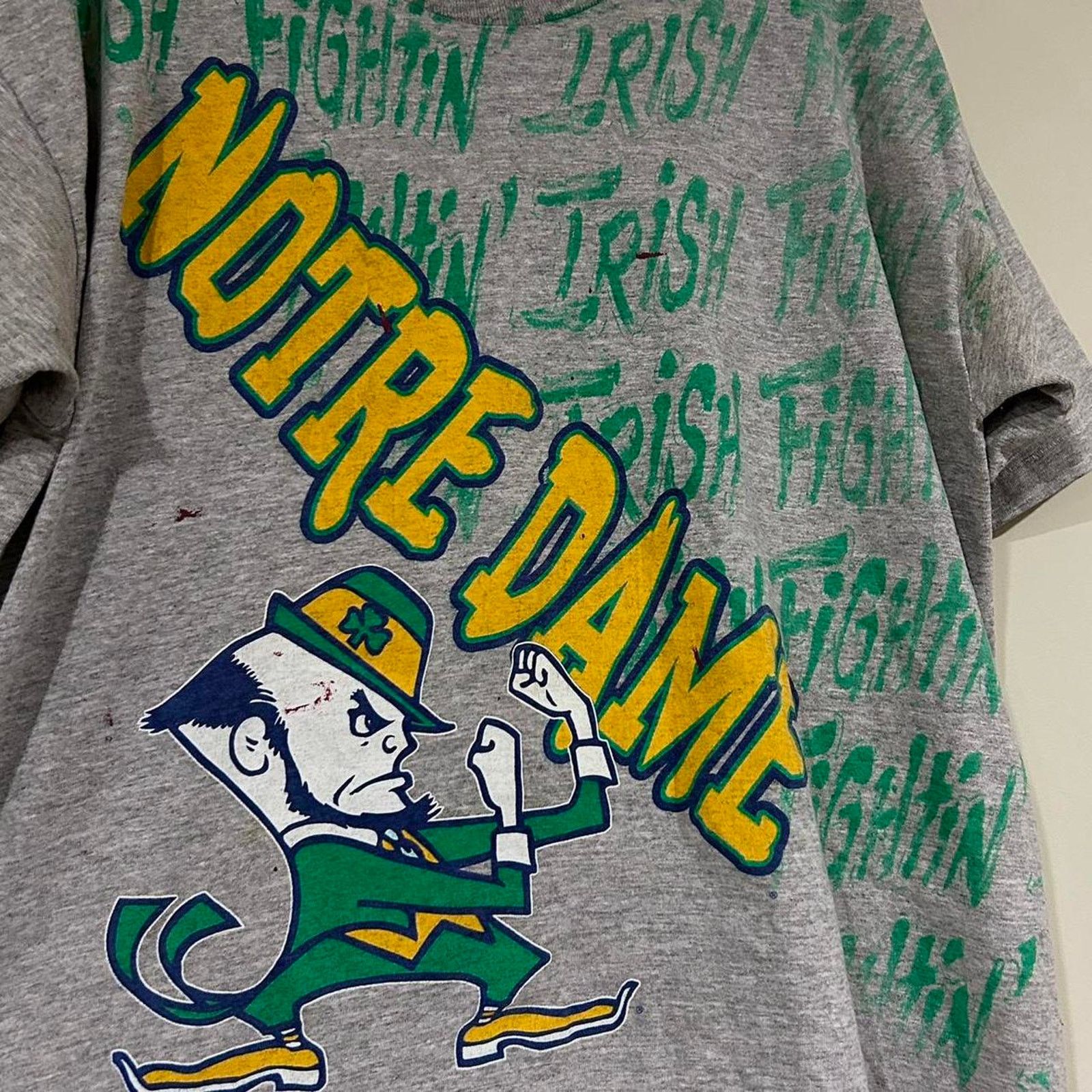 Artek Vintage Notre Dame Fighting Irish Big Graphic Tee Shirt Size US XL / EU 56 / 4 - 2 Thumbnail