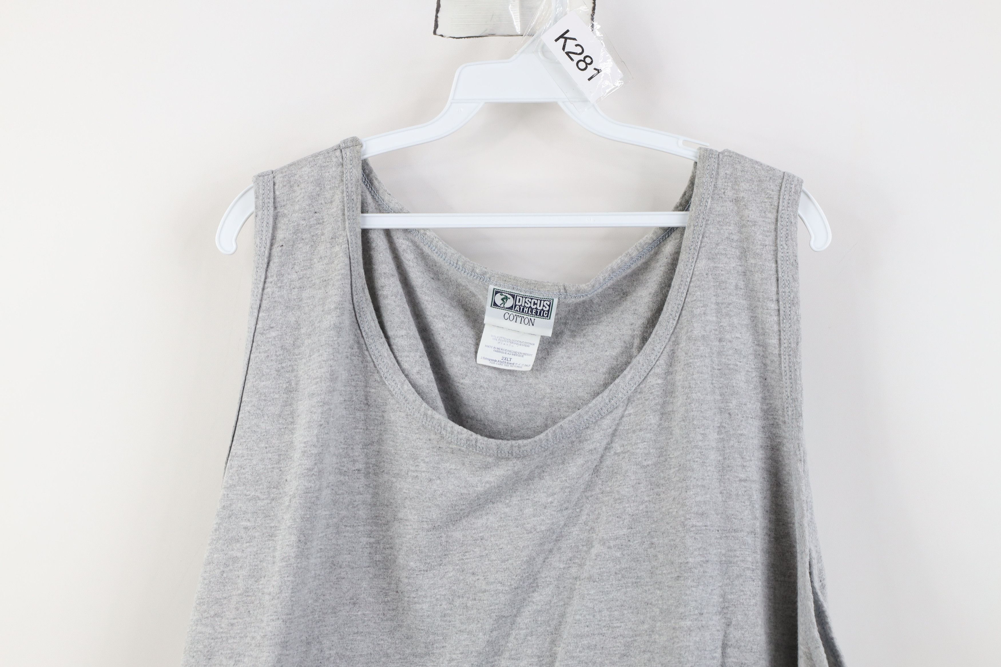 Vintage Vintage 90s Streetwear Cotton Tank Top T-Shirt Heather Gray Size US XXL / EU 58 / 5 - 2 Thumbnail
