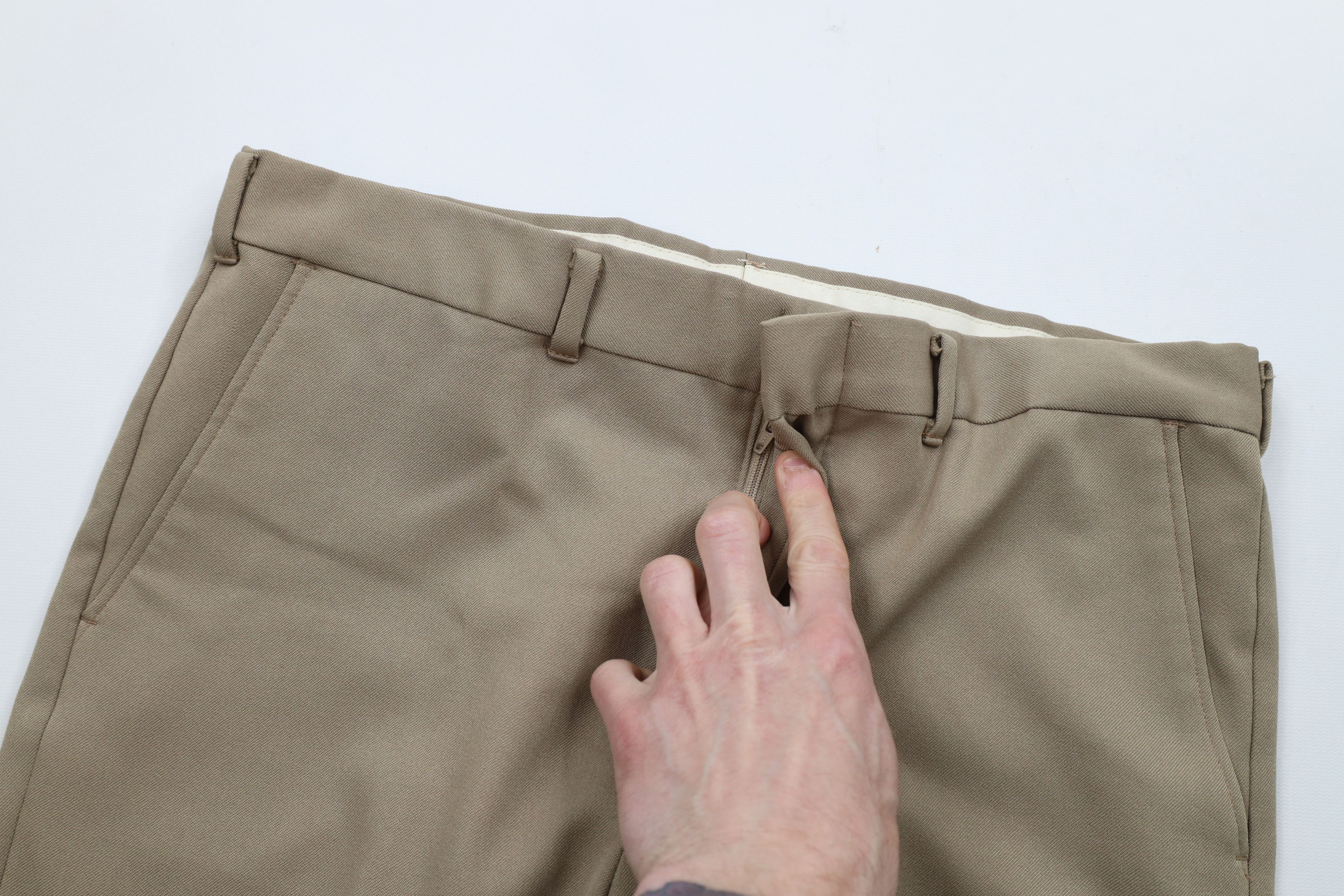 Vintage Vintage 70s Streetwear Knit Wide Leg Chino Pants Beige USA Size US 34 / EU 50 - 6 Thumbnail