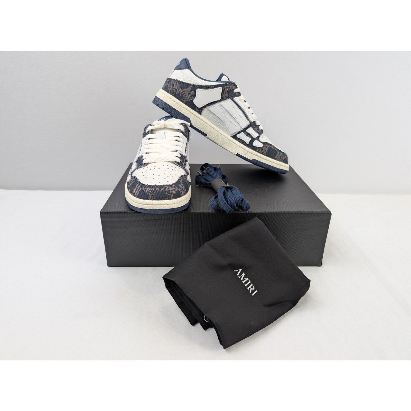 Amiri o1rshd1 MA Quad Skeleton Top Low Sneakers in Midnight Indigo Size US 10 / EU 43 - 20 Thumbnail
