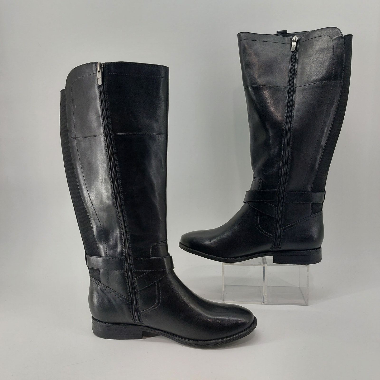 Marc Fisher Marc Fisher Audrey Leather Riding Boots Size 8 Buckle Zip Size US 8 / IT 38 - 11 Thumbnail