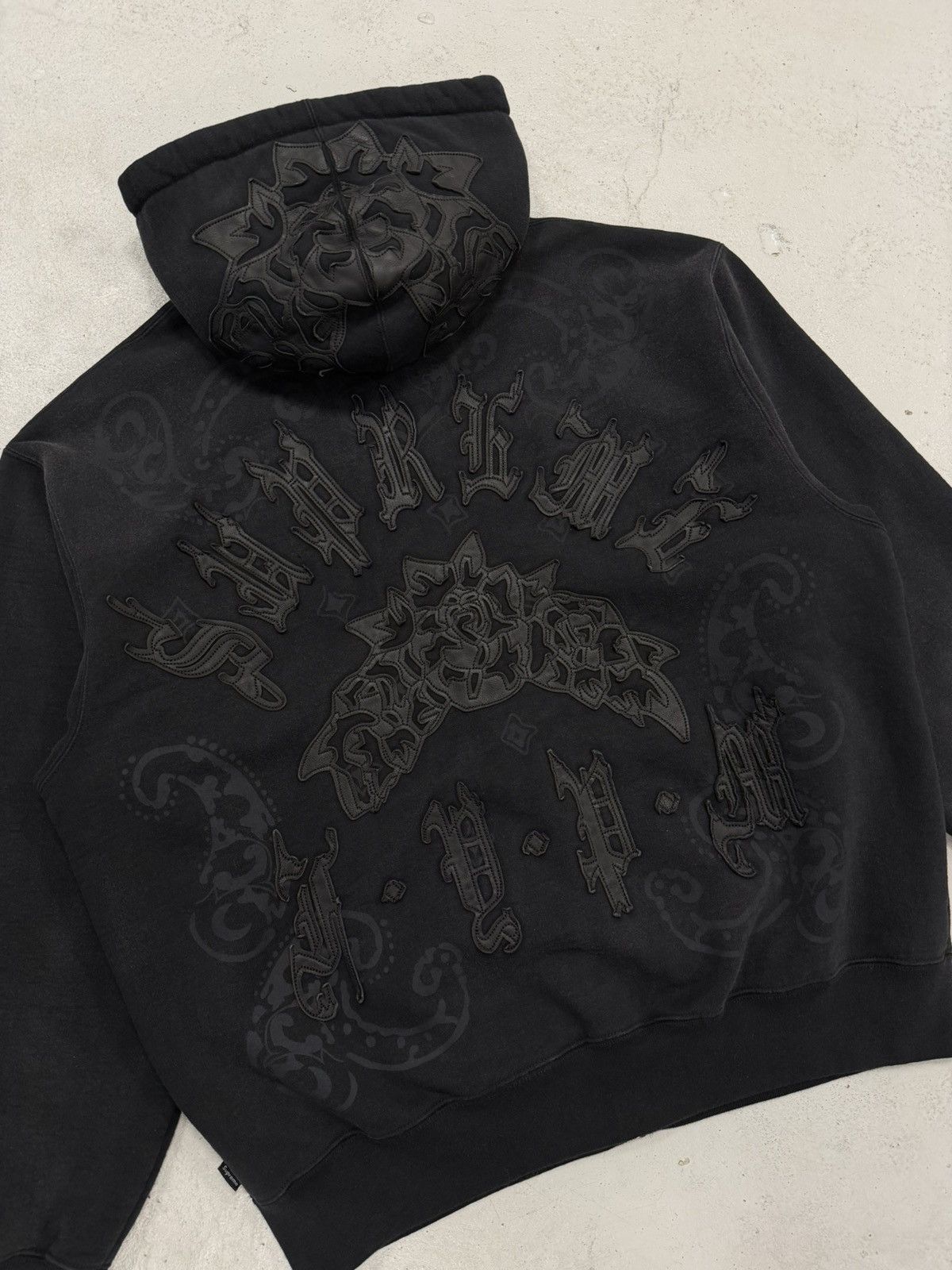 Supreme Supreme Leather Appliqué Zip Up Hoodie Black Size US M / EU 48-50 / 2 - 7 Thumbnail