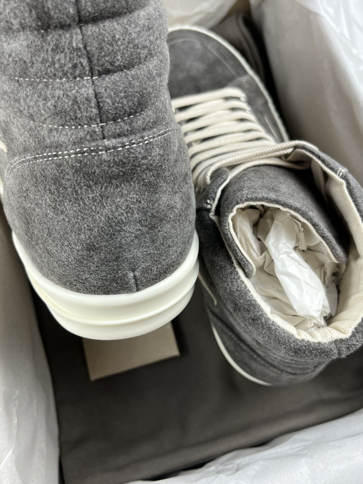 Rick Owens FW24 Rick Owens Vans Vintage Sneaks High Moleskin DRKSHDW Size US 11 / EU 44 - 6 Thumbnail