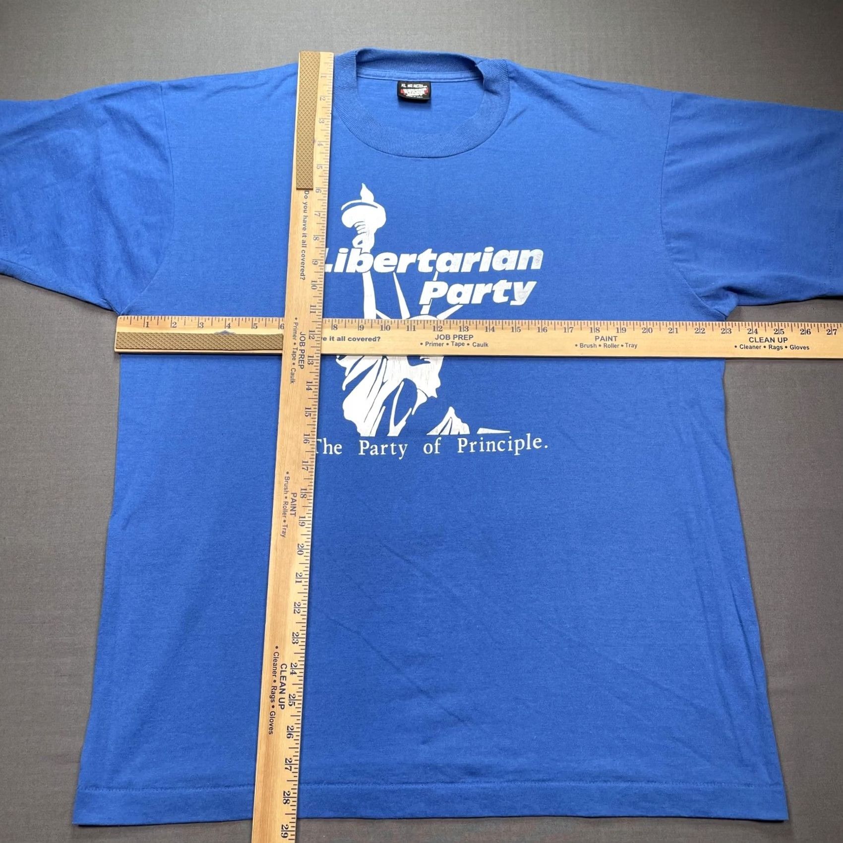 Vintage VINTAGE Libertarian Party Shirt Mens XL Blue Statue of Liberty Graphic Tee USA 90s Size US XL / EU 56 / 4 - 4 Thumbnail