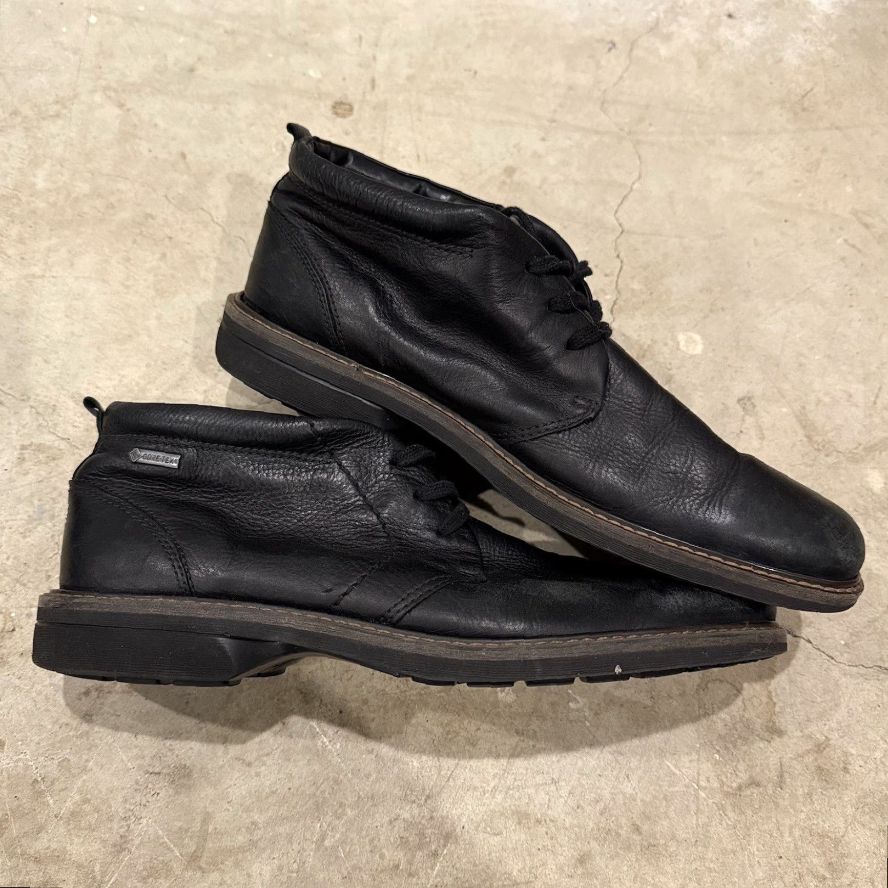 Ecco VINTAGE ECCO Turn GTX Mens Chukka Ankle Boots 13-13.5 Black GORE-TEX Leather (Pre-owned) Size US 13 / EU 46 - 2 Thumbnail