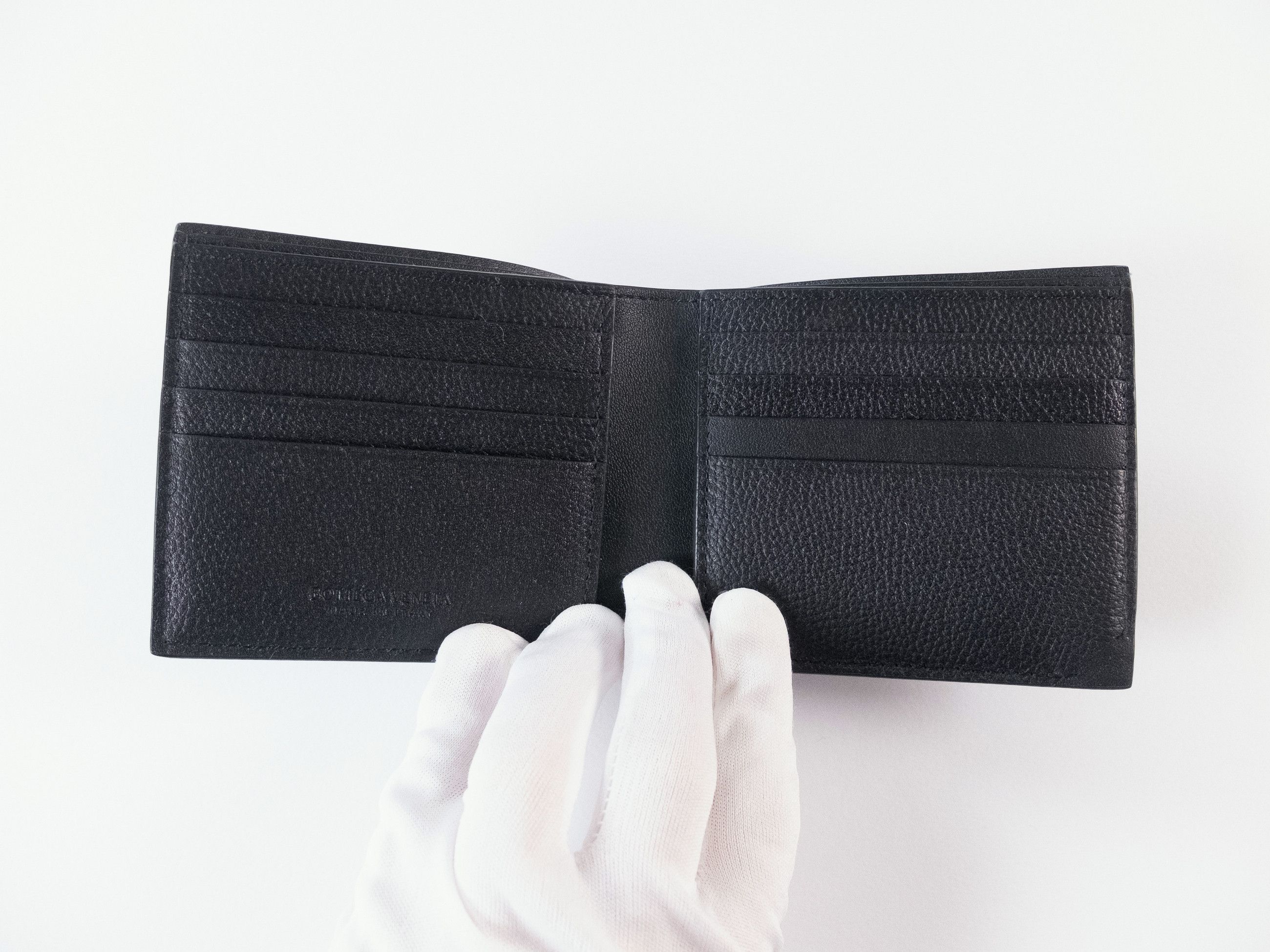 Bottega Veneta BOTTEGA VENETA black leather bifold wallet w intrecciato Size ONE SIZE - 4 Thumbnail