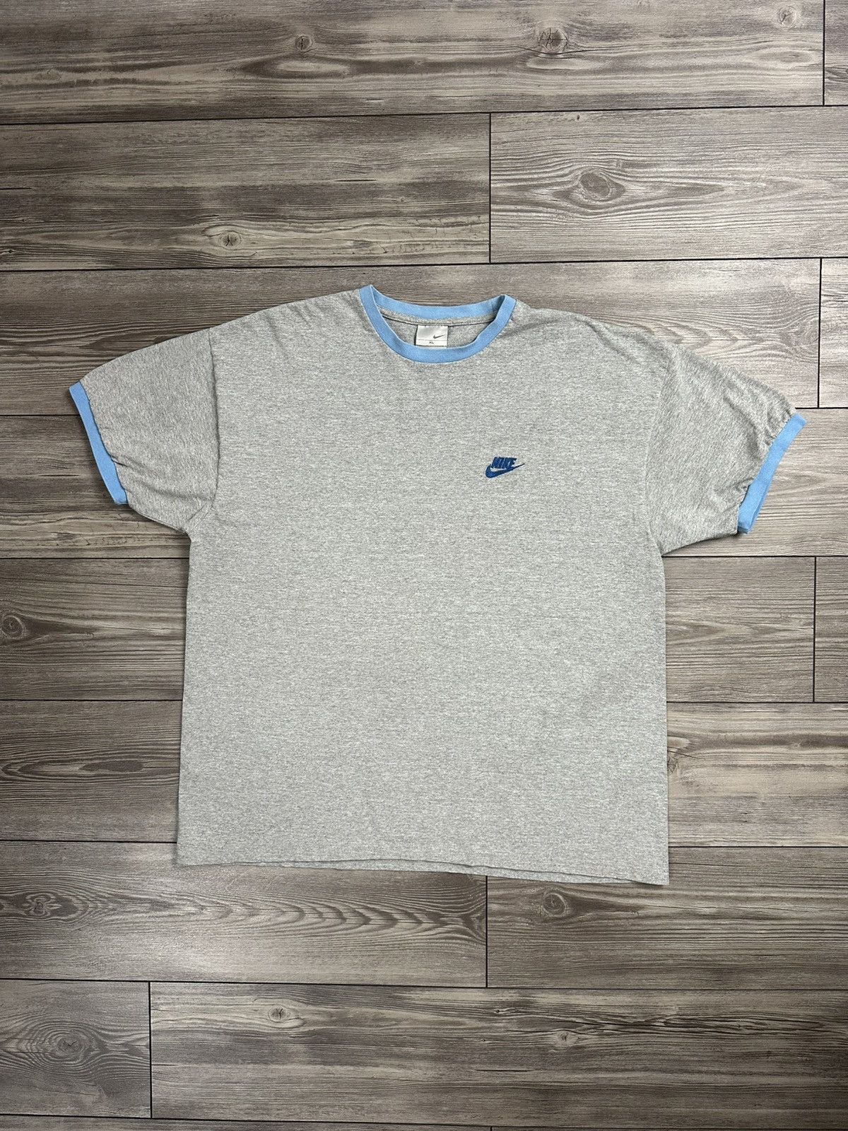 Nike × Vintage Y2K Nike Mini Spellout Ringer T Shirt Size US XL / EU 56 / 4 - 1 Thumbnail