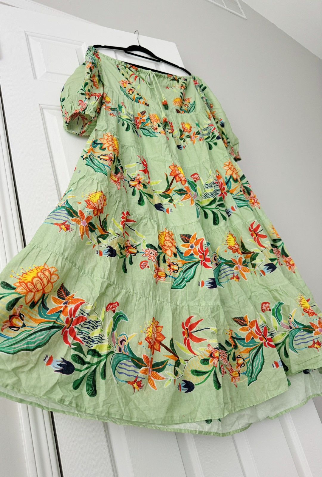 Farm Rio Farm Rio Off-The-Shoulder Tiered Floral Maxi Dress, Size M Size M / US 6-8 / IT 42-44 - 7 Thumbnail
