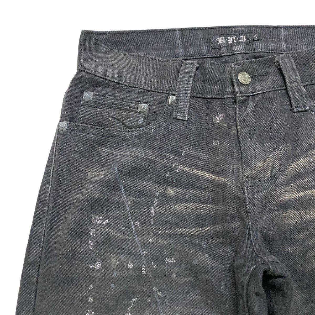 Japanese Brand Japanese Brand K.U.I Denim Flares Coated Distressed Jeans Size US 28 / EU 44 - 4 Thumbnail