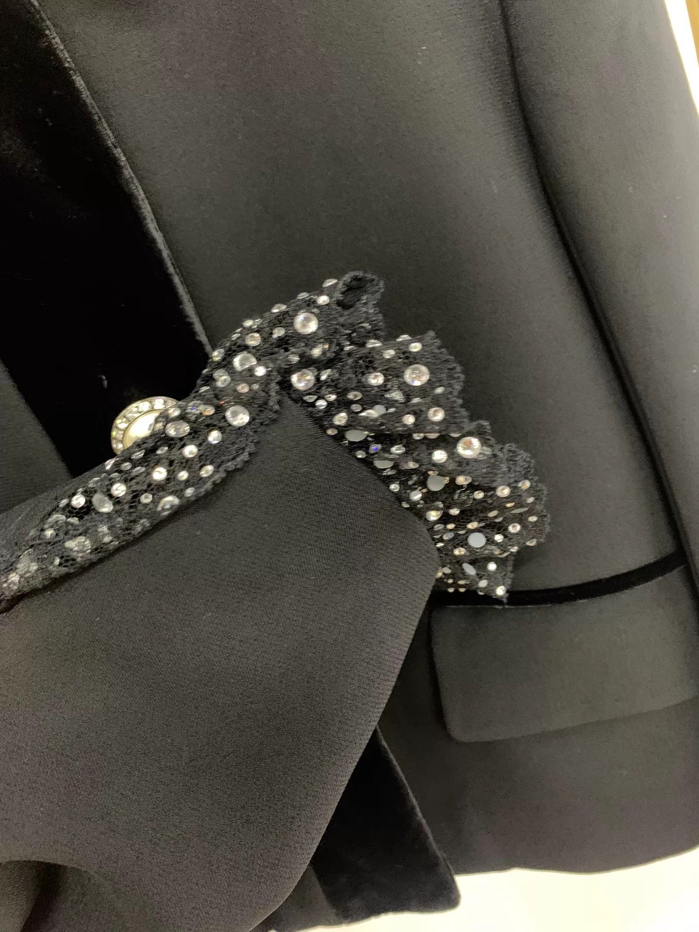 Miu Miu MIU MIU Black Velvet Color Blocked Jacket New Size XS / US 0-2 / IT 36-38 - 2 Thumbnail
