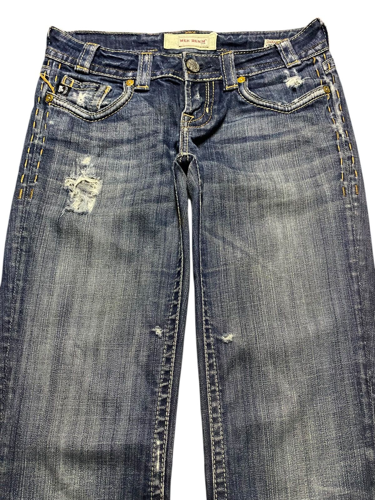 If Six Was Nine Woman Mek Denim Reverse For Care Distressed Flare Jeans Size US 30 / EU 46 - 3 Thumbnail