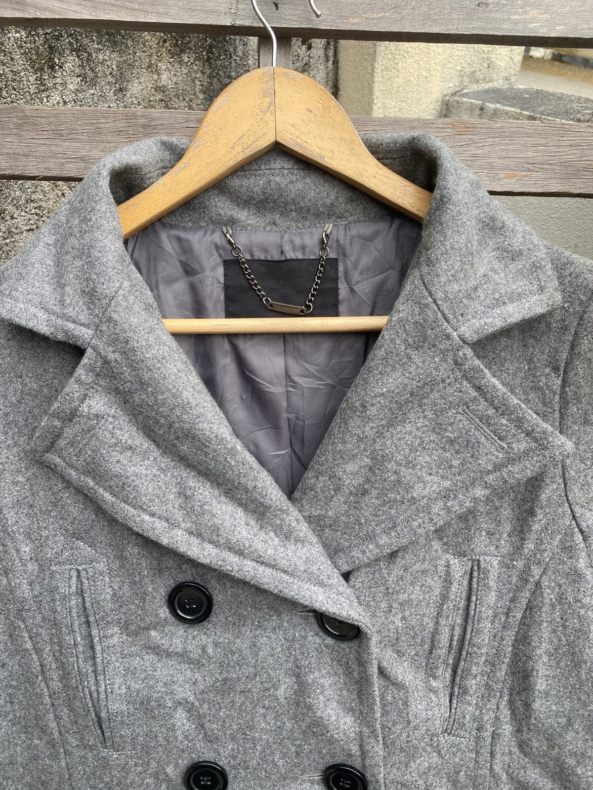 Japanese Brand × Vintage Wool-Blend Double-Breasted Peacoat Jacket - Studded Pocket Size S / US 4 / IT 40 - 10 Thumbnail