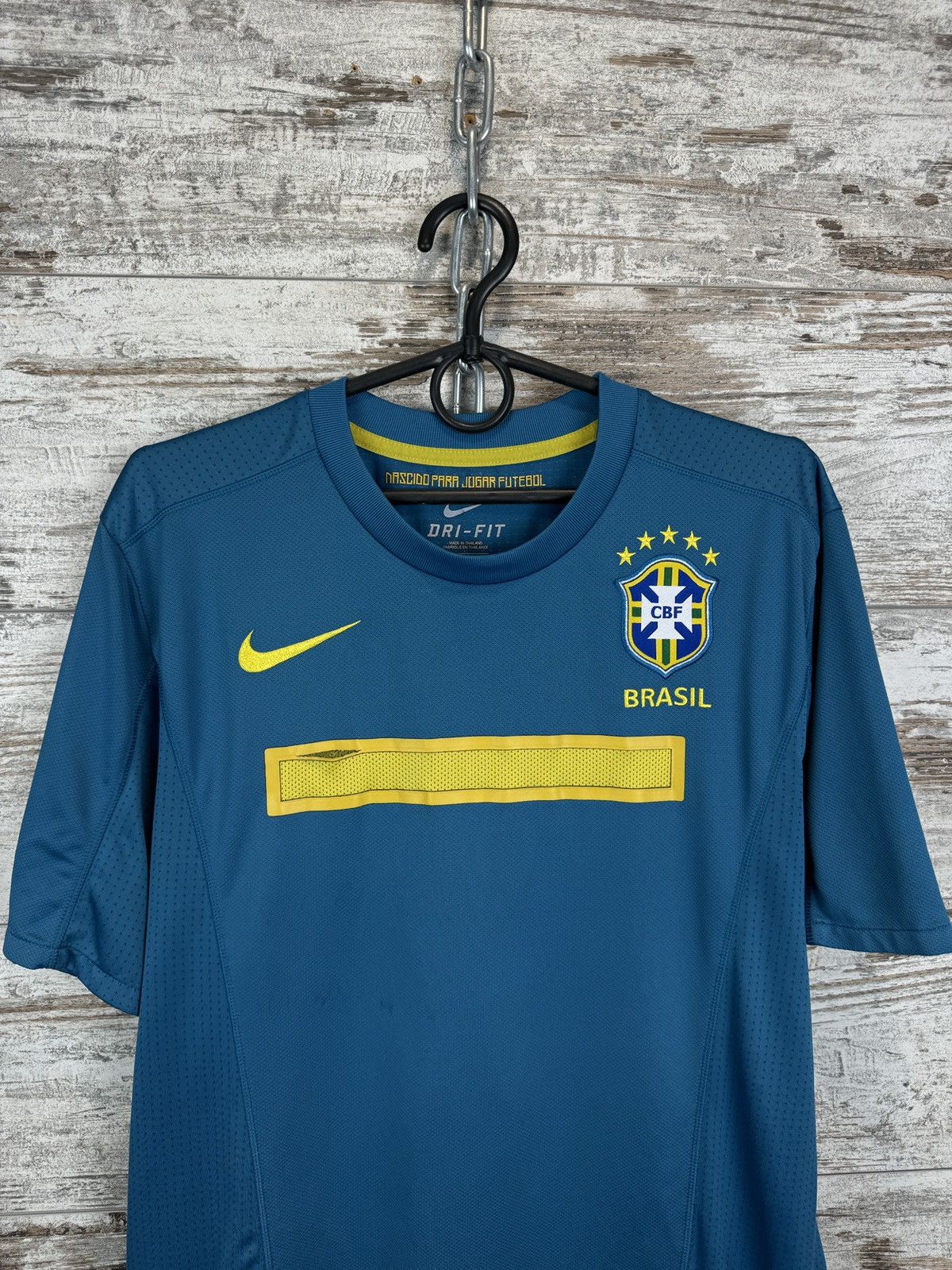 Nike Mens Vintage Nike Brasil CBF T-shirt soccer jersey Size US L / EU 52-54 / 3 - 3 Thumbnail