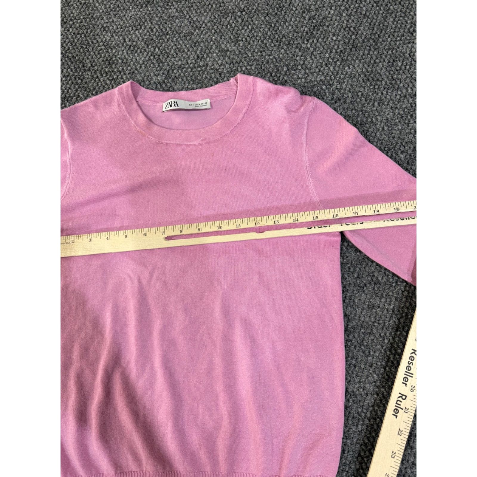 Zara Zara Sweater Womens Medium Pink Crewneck Gold Button Cuff Pullover Knit Size M / US 6-8 / IT 42-44 - 6 Thumbnail