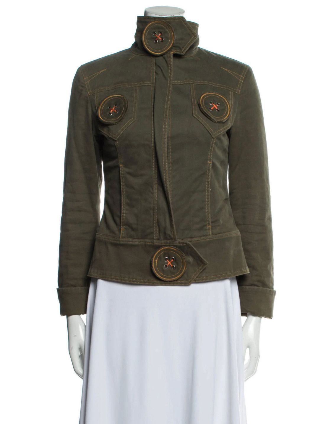 Moschino VINTAGE MOSCHINO JEANS BUTTON ACCENT JACKET MILITARY Size XS / US 0-2 / IT 36-38 - 3 Thumbnail