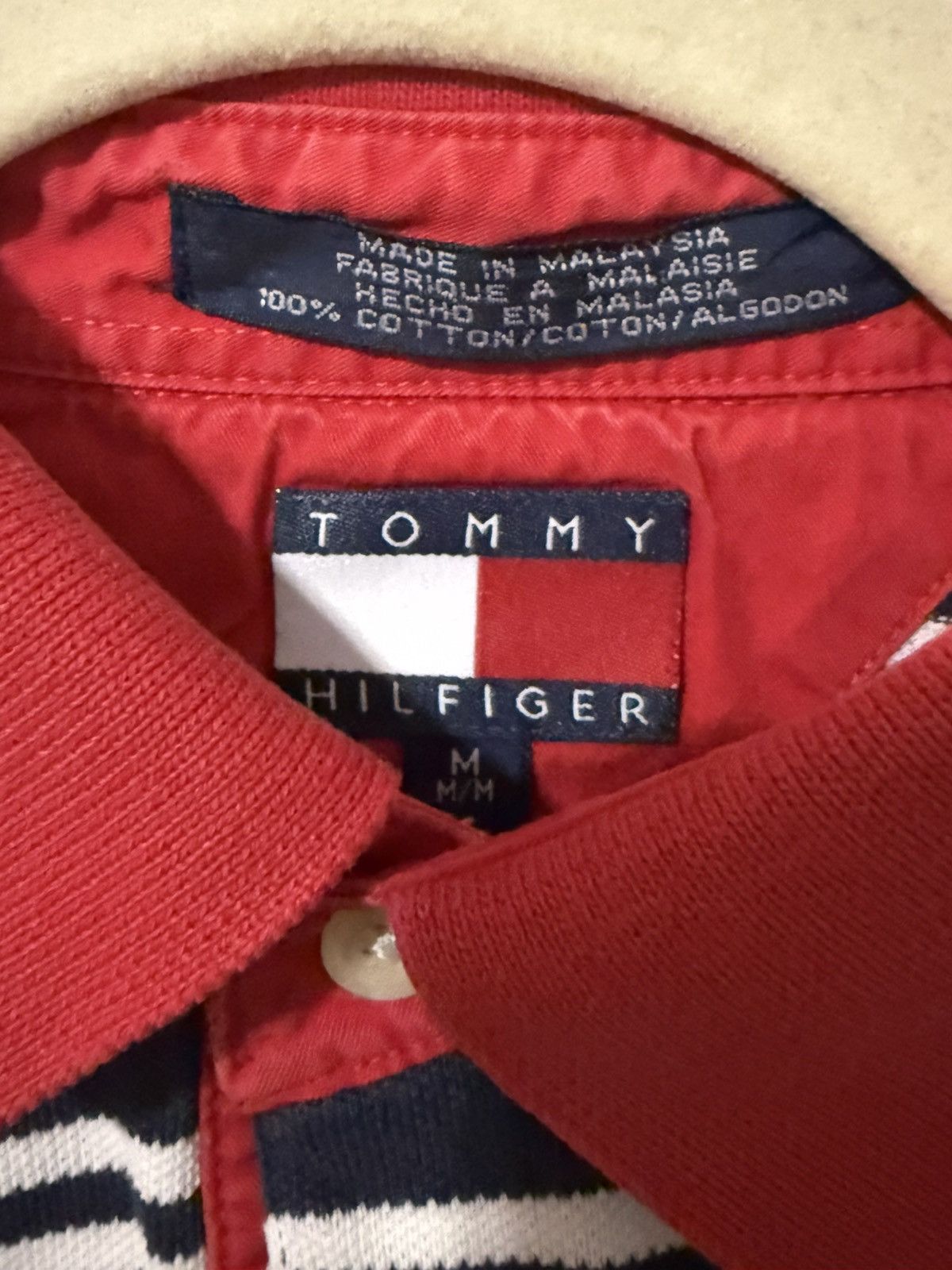 Tommy Hilfiger Vintage Tommy Hilfiger Polo Mens Medium Size US M / EU 48-50 / 2 - 2 Thumbnail