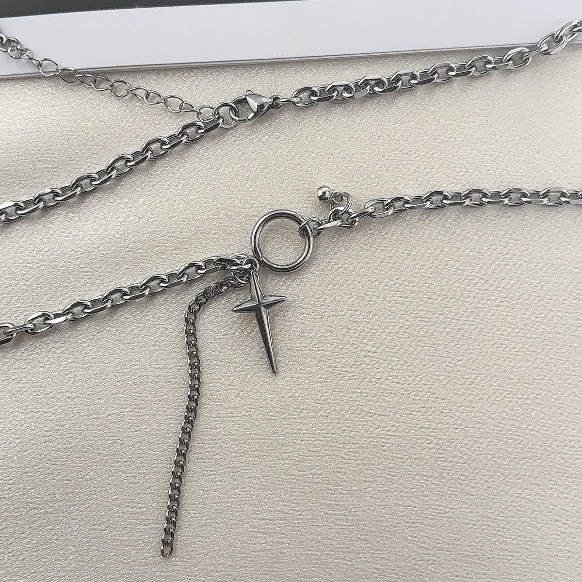 Other Cross Pendant Necklace for Men Women Streetwear Hip Hop Punk Size ONE SIZE - 3 Thumbnail