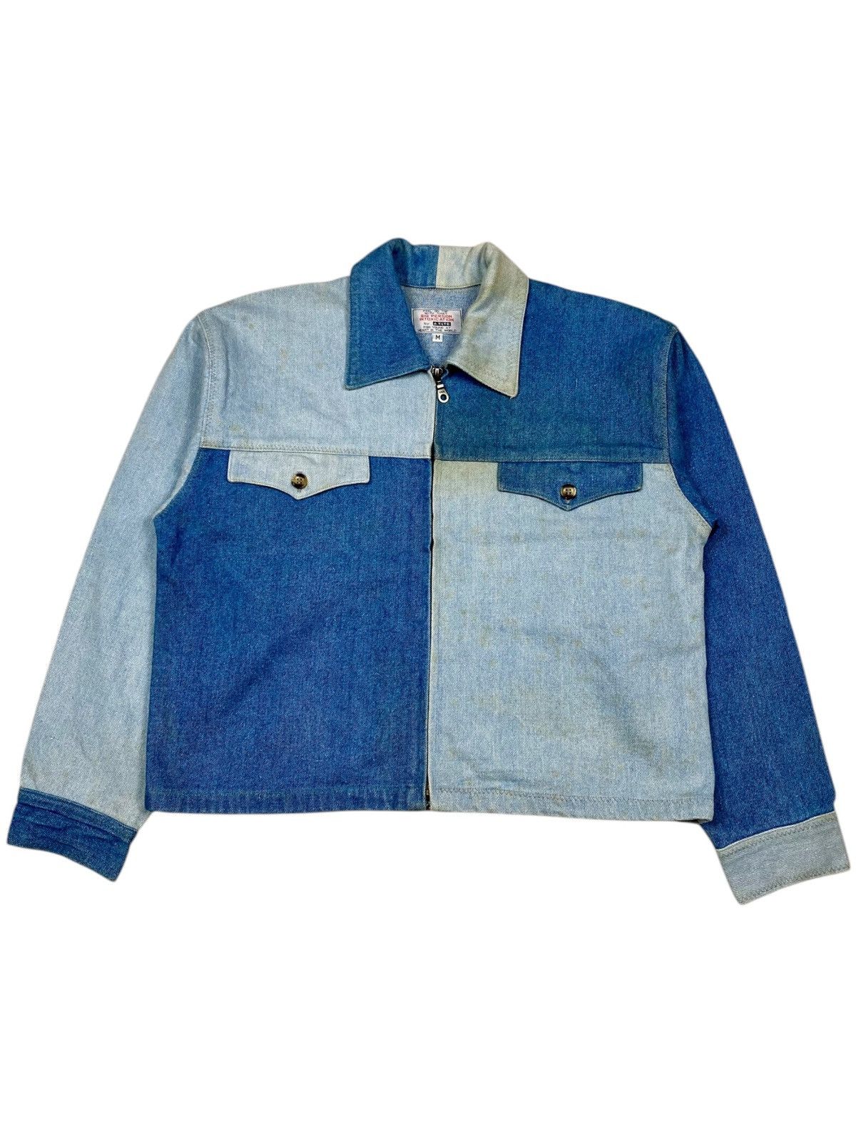 Japanese Brand 1980s Atsuro Tayama - Patchwork Denim Jacket Size US M / EU 48-50 / 2 - 1 Thumbnail