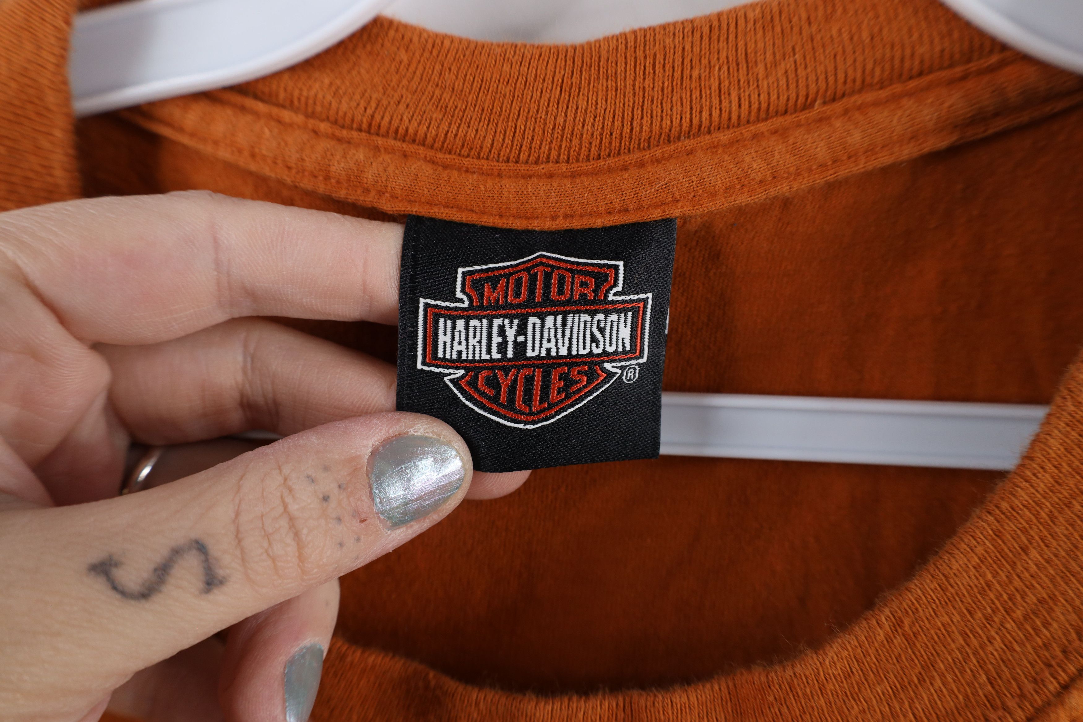 Harley Davidson × Vintage Y2K Harley Davidson Spell Out Big Logo Short Sleeve T-Shirt Size US XXL / EU 58 / 5 - 7 Thumbnail