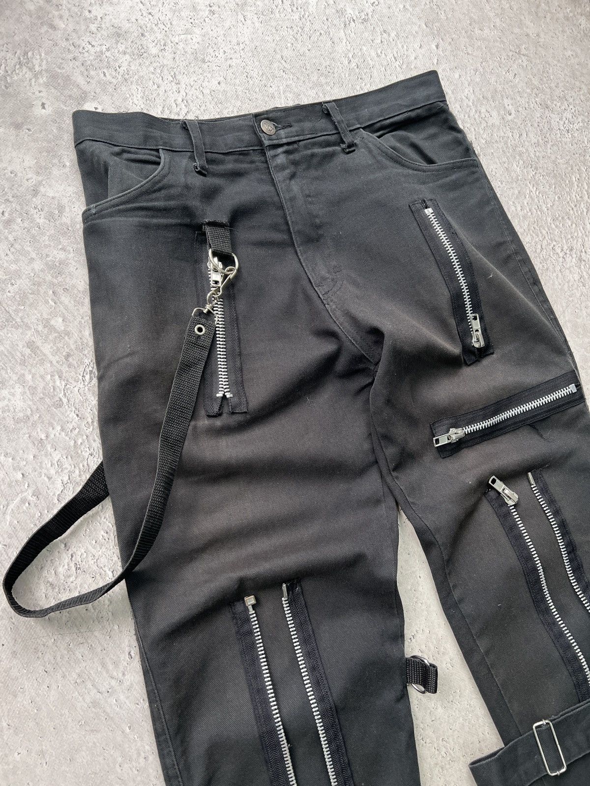 KMRii × Le Grande Bleu (L.G.B.) × Tripp NYC 2000s TRIPP NYC PANTS GOTHIC DENIM BONDAGE Size US 32 / EU 48 - 4 Thumbnail