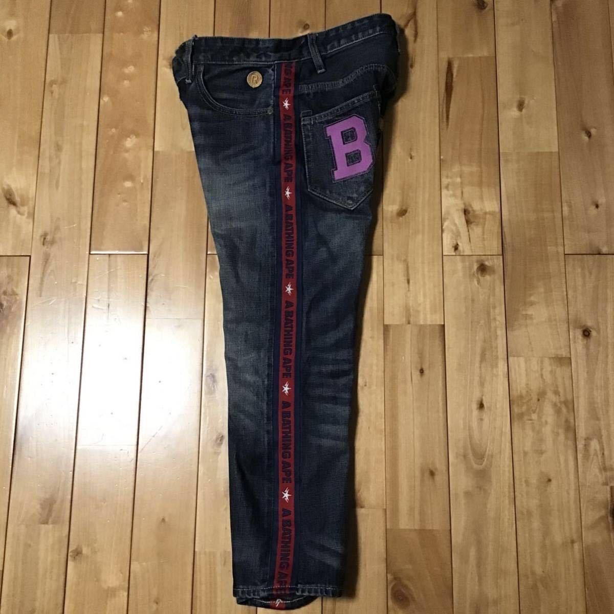 Bape BAPE STA LOGO embroidery slim fit denim pants APE ★size S Size US 30 / EU 46 - 4 Thumbnail
