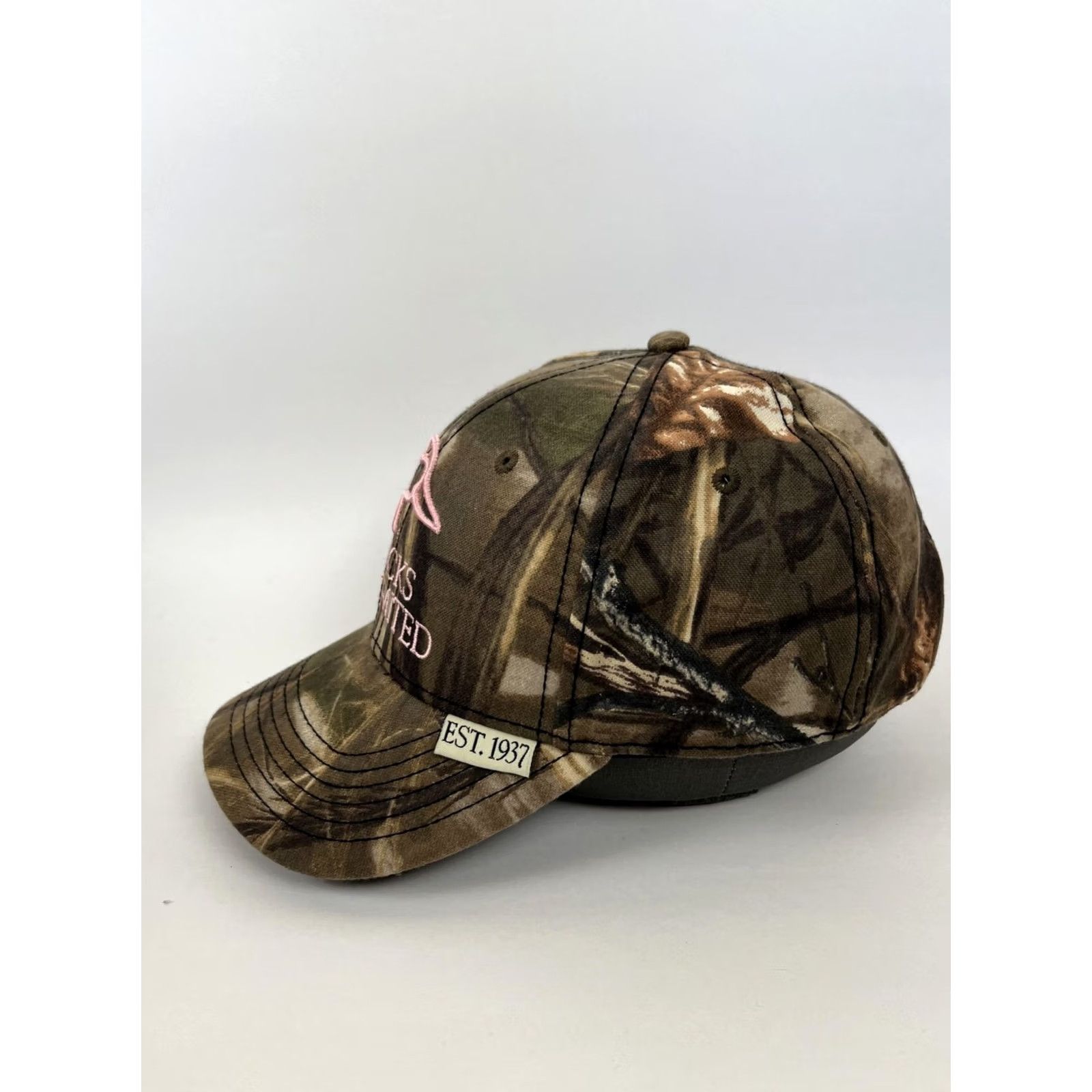 Pinko Ducks Unlimited Hat Cap Strap Back Womens One Size Brown Pink Logo Camo Hunting Size ONE SIZE - 3 Thumbnail