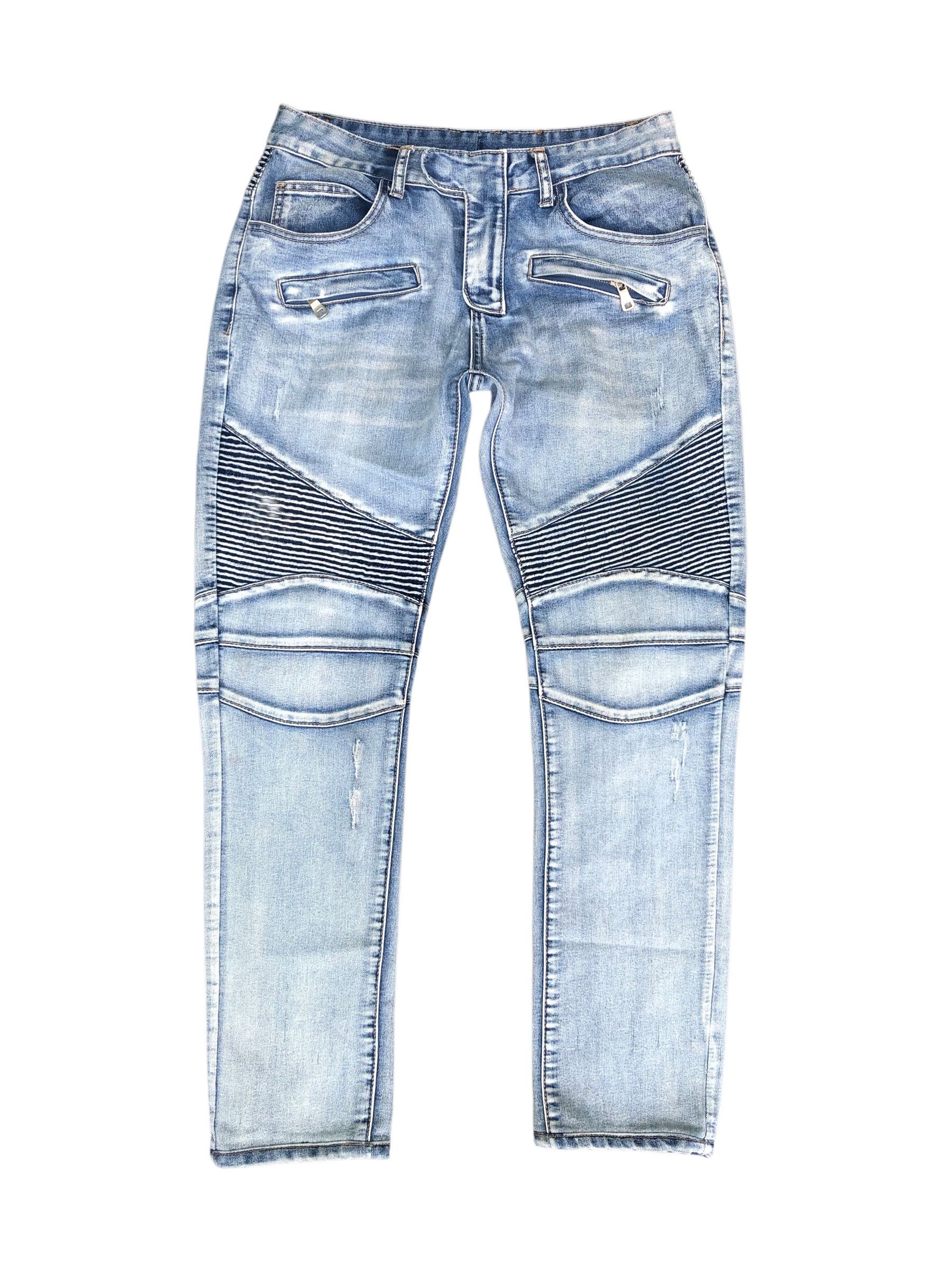 Balmain BALMAIN PARIS TAPERED MOTO DENIM SKINNY JEANS size 32