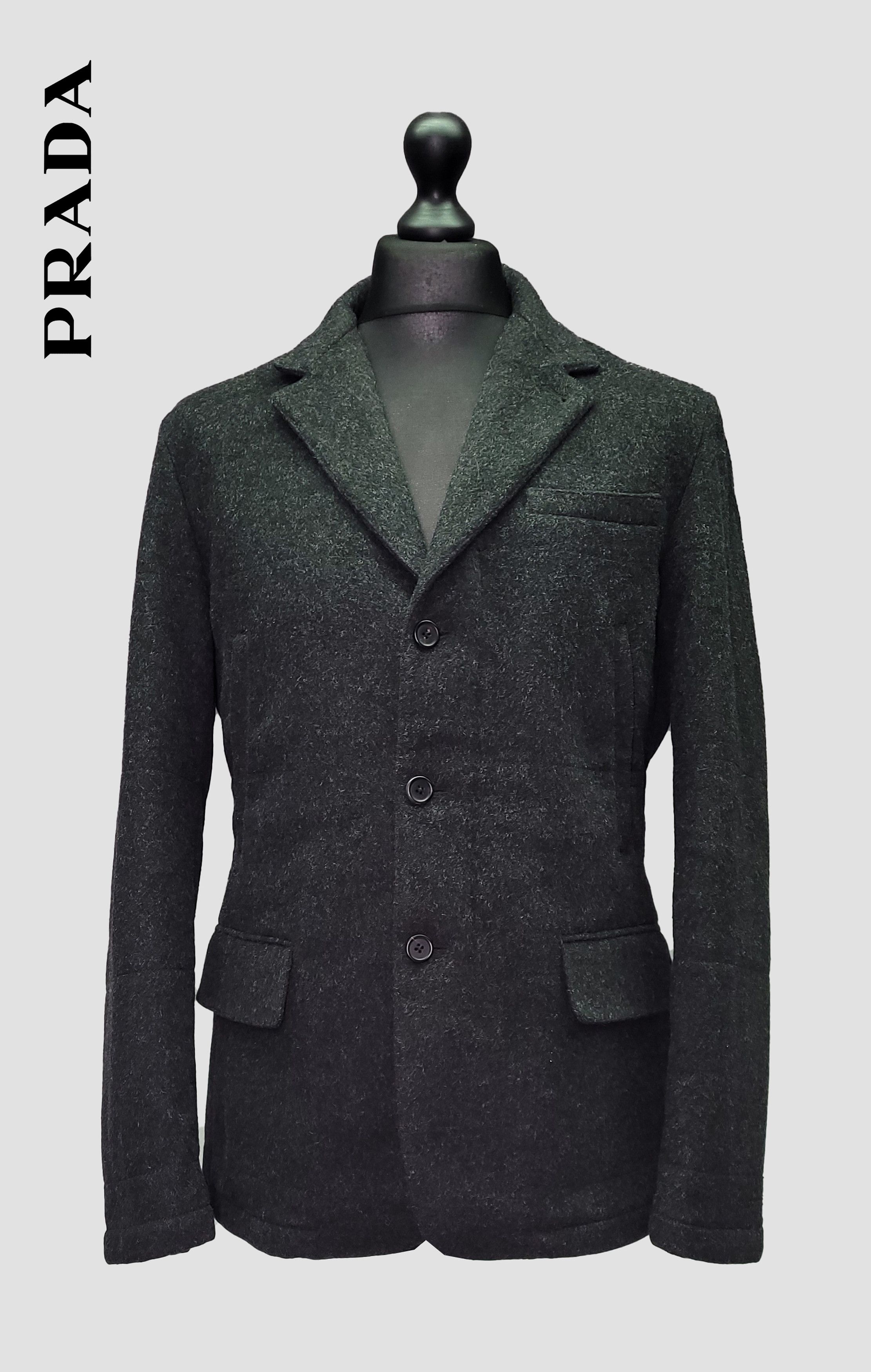 Prada Prada Milano _ Wool _ Three Button Insulated Blazer / Jacket Size 48R - 1 Thumbnail