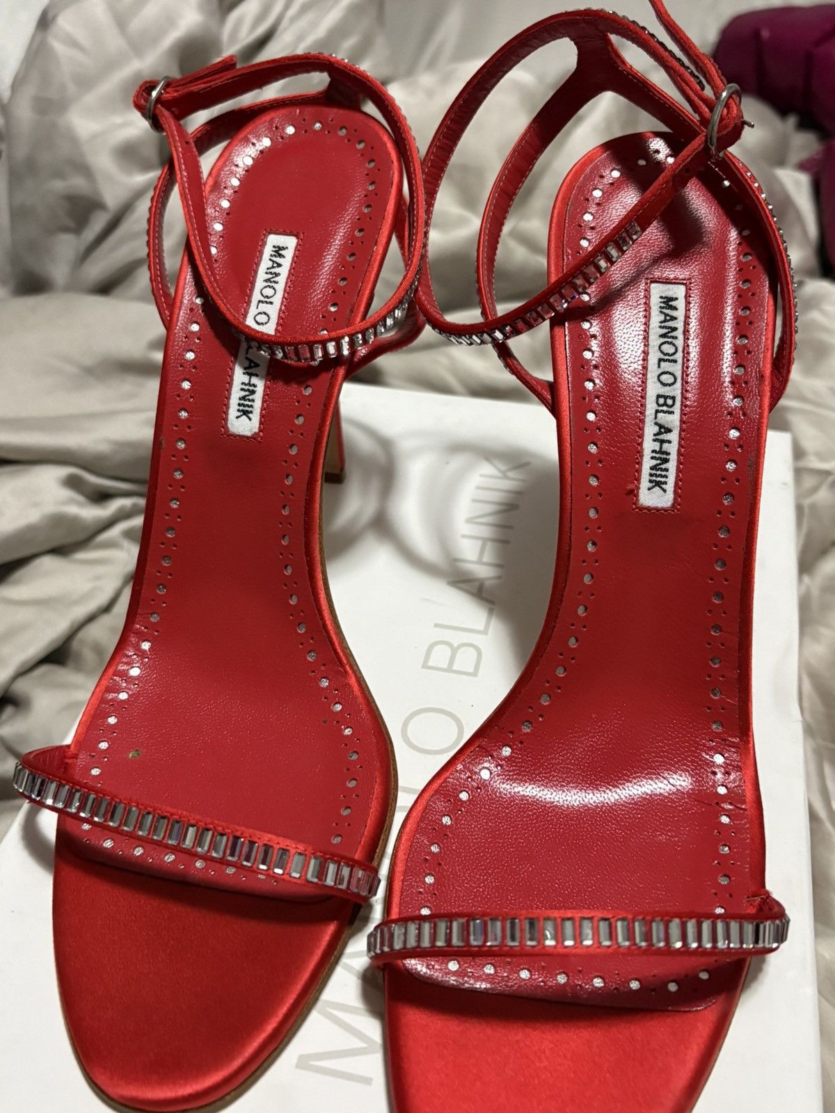 Manolo Blahnik Manolo Blahnik Crystal Open Toe Heels Size 42 Size US 11 / IT 41 - 2 Thumbnail
