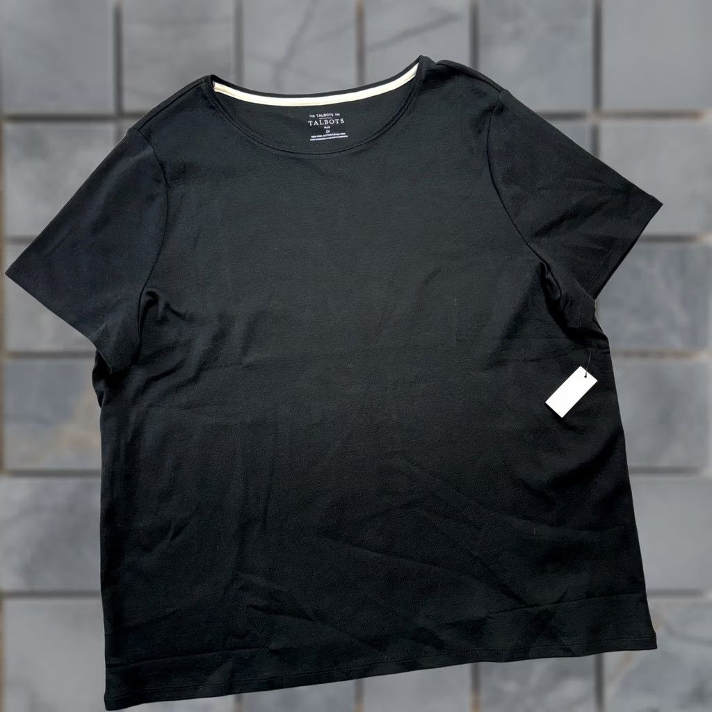 Talbots Talbots Tee Shirt Womens 3X Plus Black Short Sleeve Pima Cotton T-Shirt Minimal Size XXL / US 16-18 / IT 52-54 - 1 Thumbnail