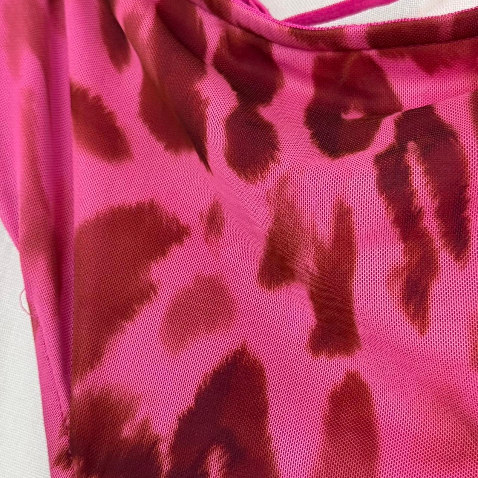 Other Y2K pink leopard mesh cutout mini dress Size M / US 6-8 / IT 42-44 - 3 Thumbnail