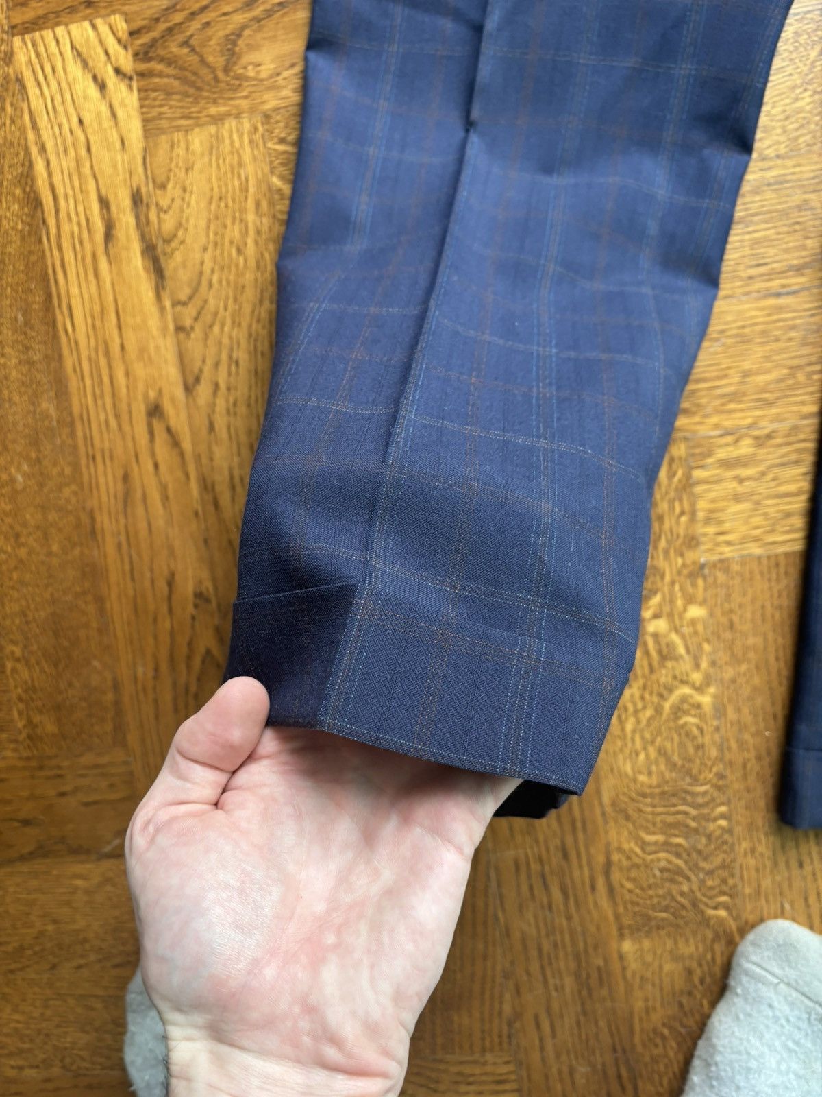 Vintage 1970s Vintage Plaid Trousers 60s Wool Pants Matching Belt Size US 32 / EU 48 - 9 Thumbnail
