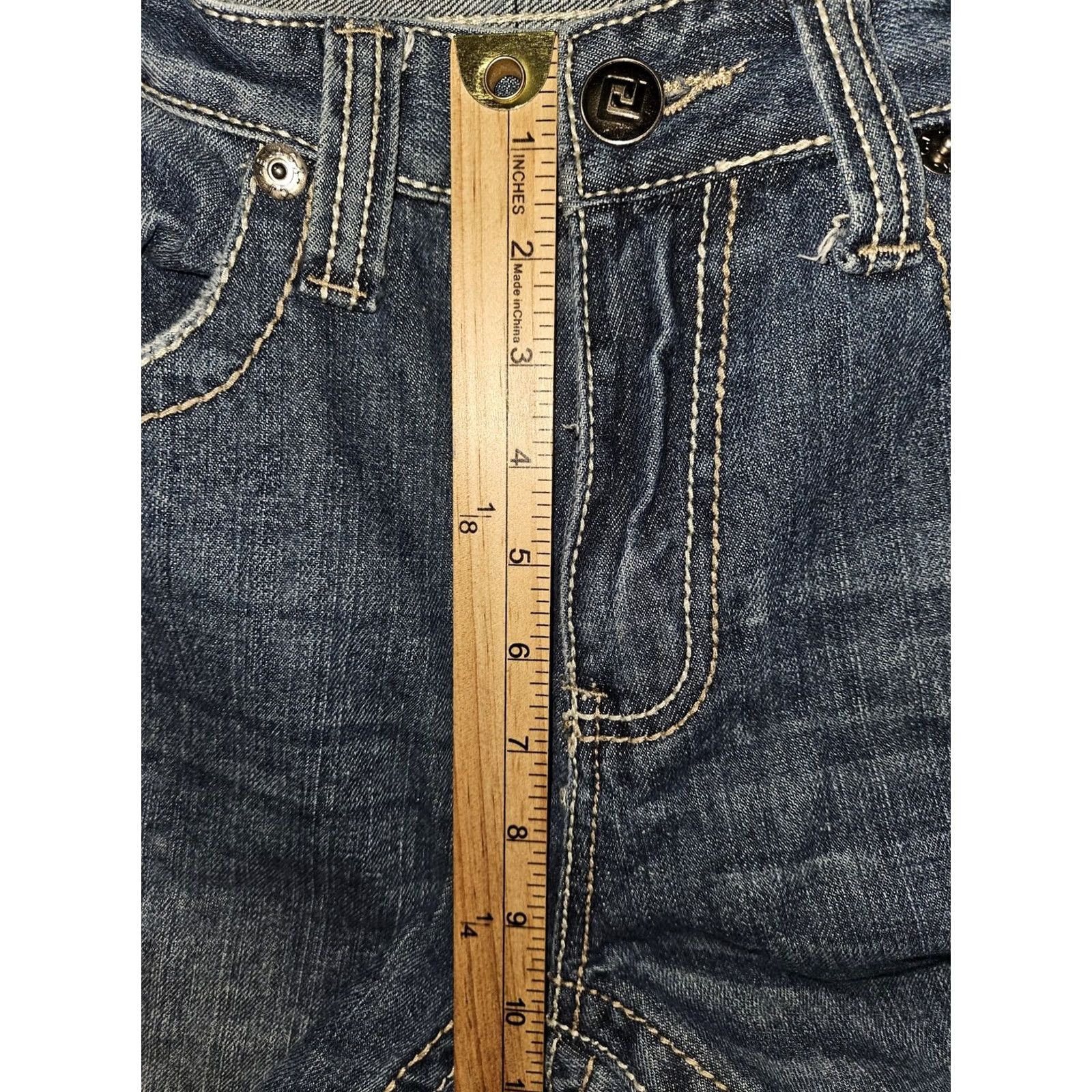 Vintage BLACK. Jeans Mens 32x30 Blue Distressed Straight Leg 100% Cotton Mid Rise Size US 32 / EU 48 - 5 Thumbnail