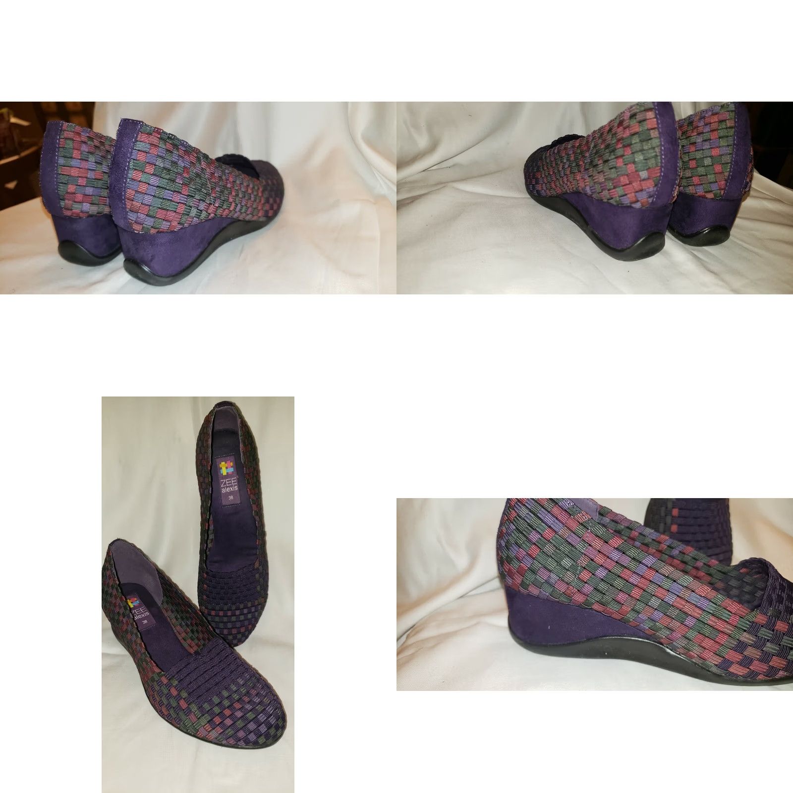 ALEXIS ZEE ALEXIS PURPLE WOVEN WEDGE WOMEN'S SIZE 7.5M OR 38EU Casual Comfort Shoes Size US 8 / IT 38 - 8 Thumbnail